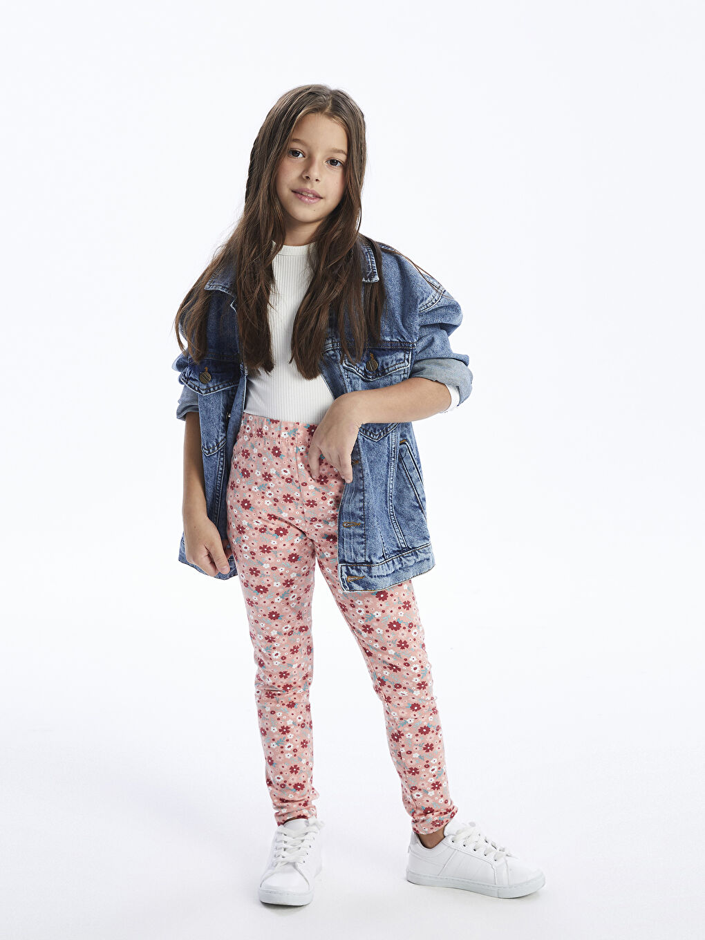 LCW Kids Girls' Leggings with Elasticated Waist -W39230Z4-LT9