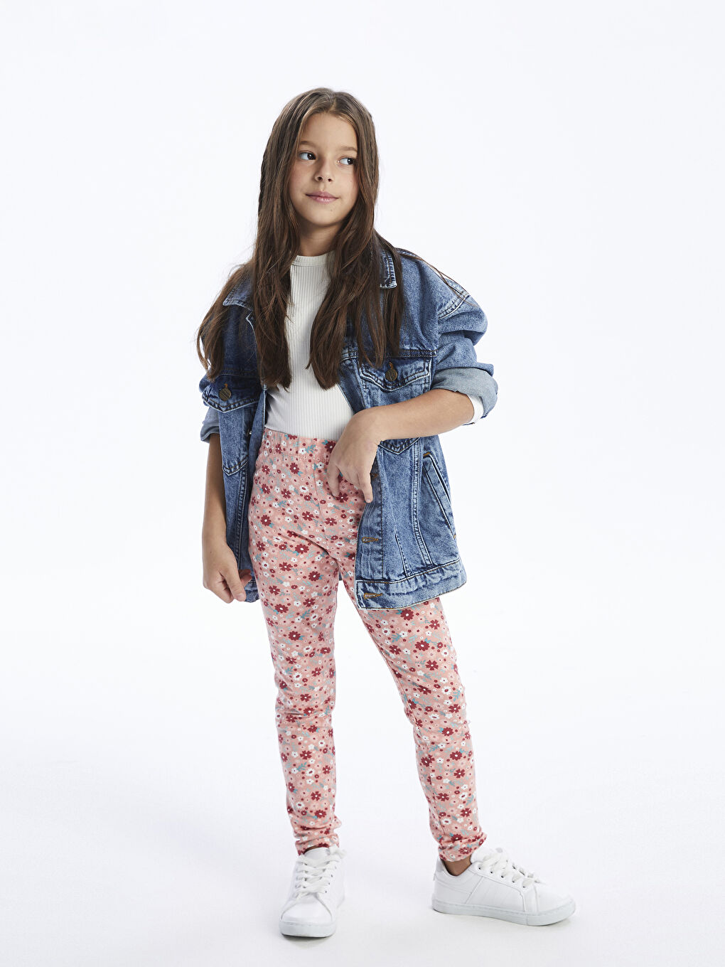LCW Kids Girls' Leggings with Elasticated Waist -W39230Z4-LT9