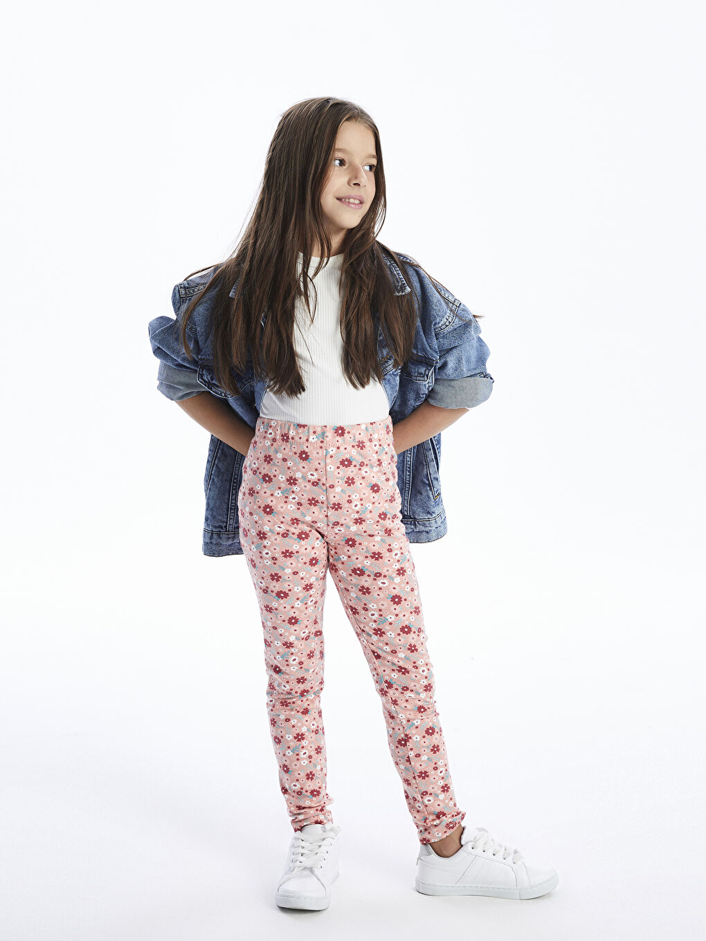 LCW Kids Girls' Leggings with Elasticated Waist -W39230Z4-LT9