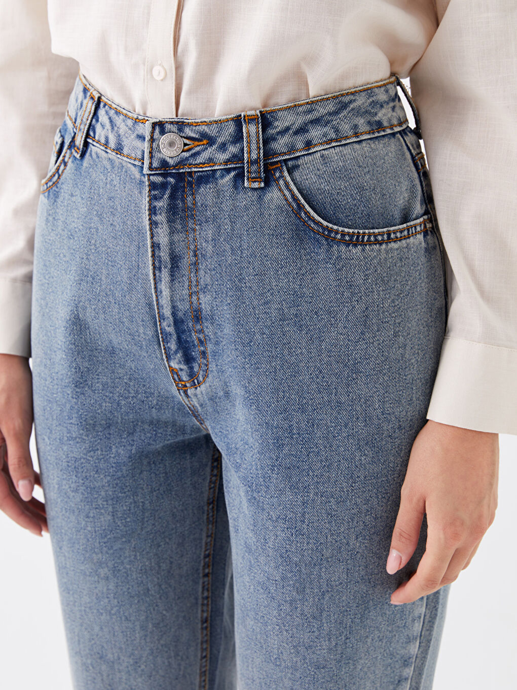 İndigo Slim Fit Kadın Jean Pantolon-1