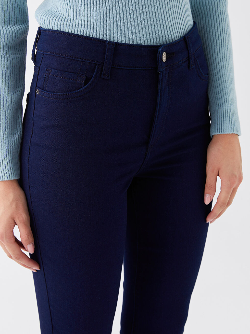 Siyah Slim Fit Kadın Jean Pantolon-1