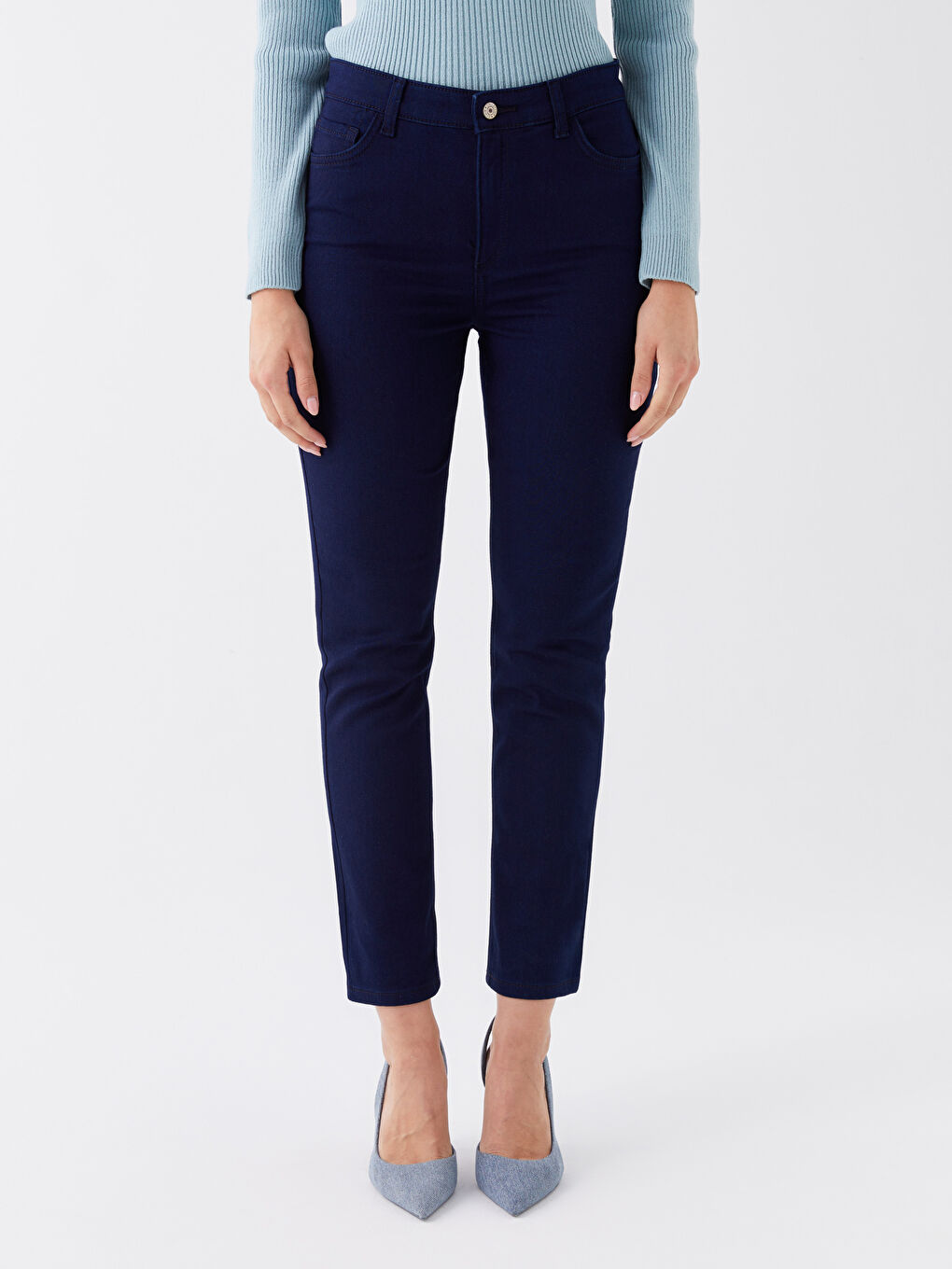 Siyah Slim Fit Kadın Jean Pantolon-2