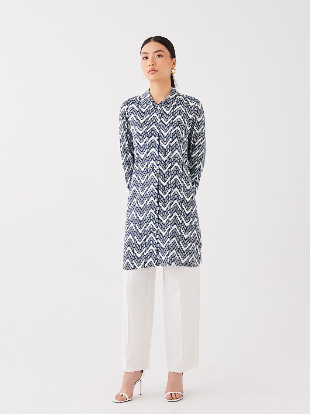 Patterned Women's Shirt Tunic-2