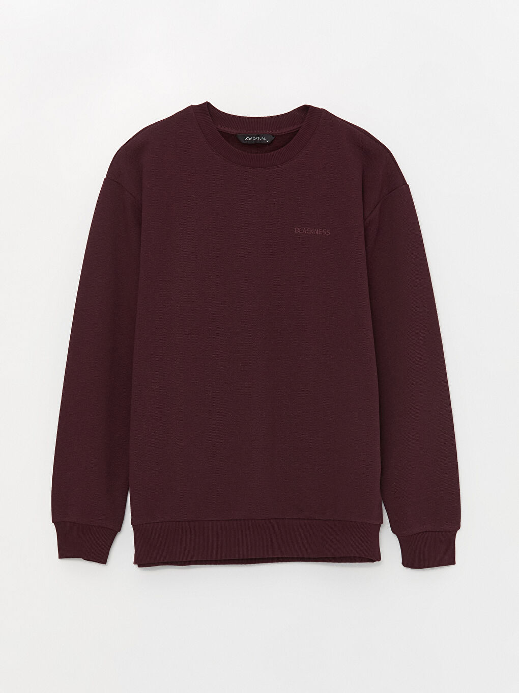 LCW Casual Bordo Bisiklet Yaka Uzun Kollu Baskılı Erkek Kalın Sweatshirt - 5