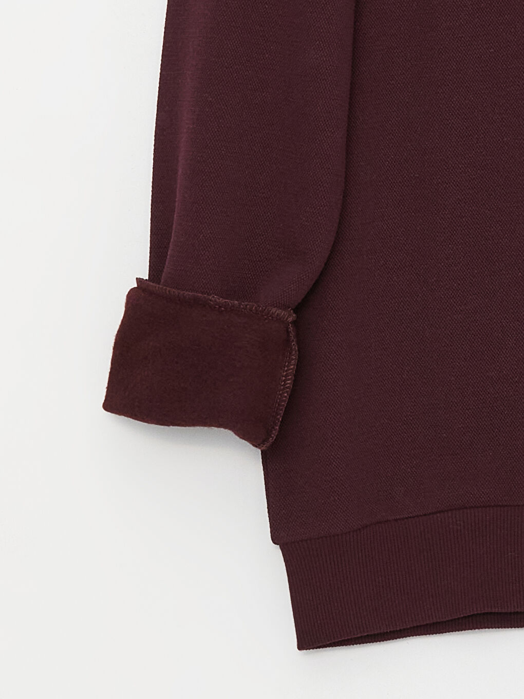 LCW Casual Bordo Bisiklet Yaka Uzun Kollu Baskılı Erkek Kalın Sweatshirt - 6