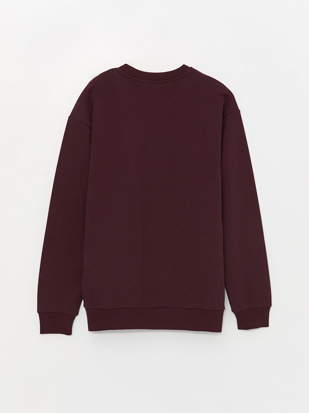 LCW Casual Bordo Bisiklet Yaka Uzun Kollu Baskılı Erkek Kalın Sweatshirt - 7