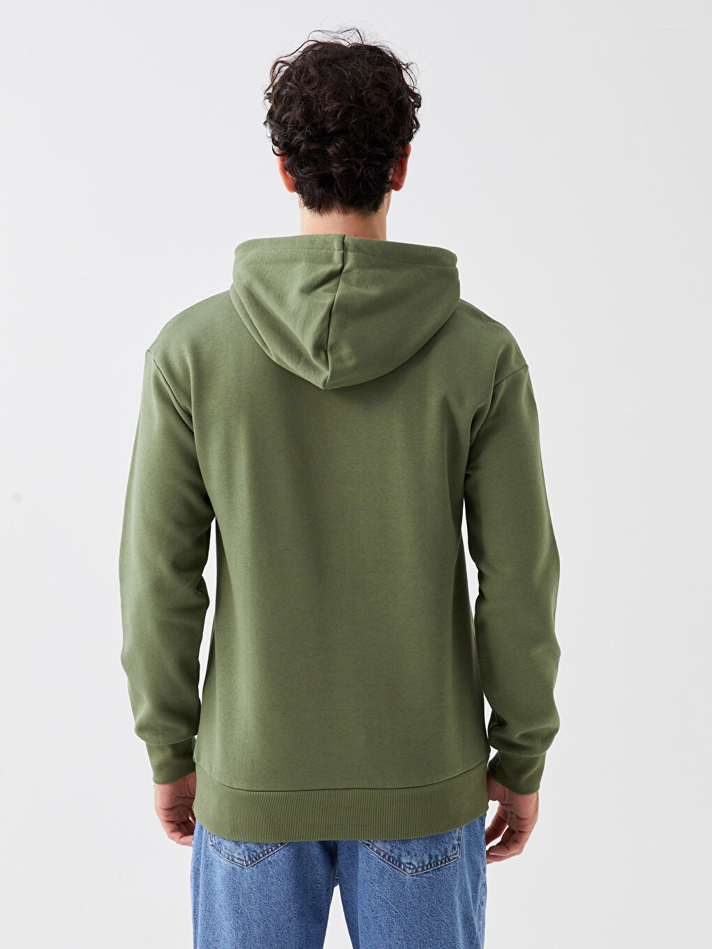 LCW Casual Yeşil Uzun Kollu Baskılı Erkek Hoodie - 4