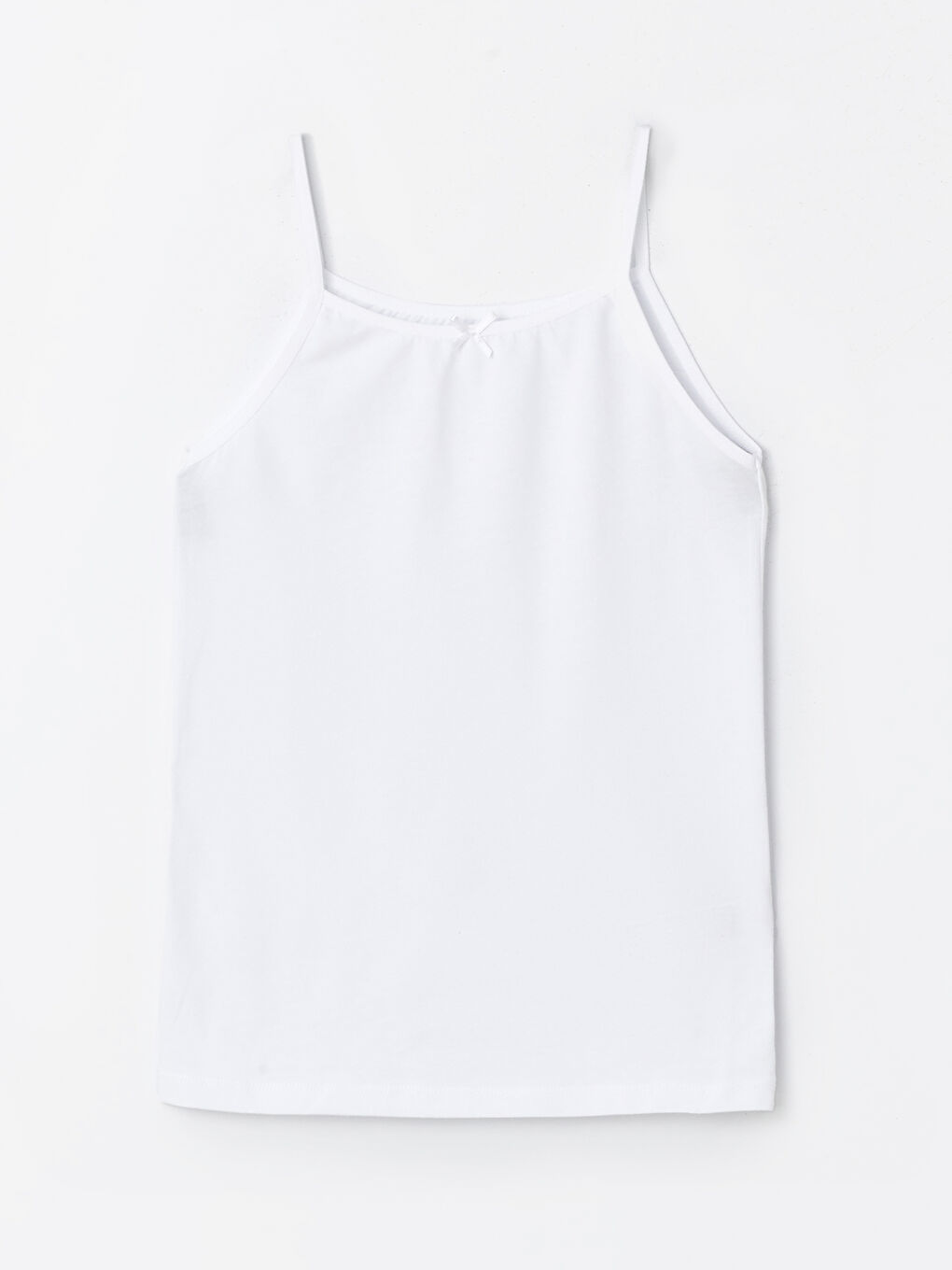 Beyaz Kare Yaka Basic Askılı Kız Çocuk Atlet 5'li-1