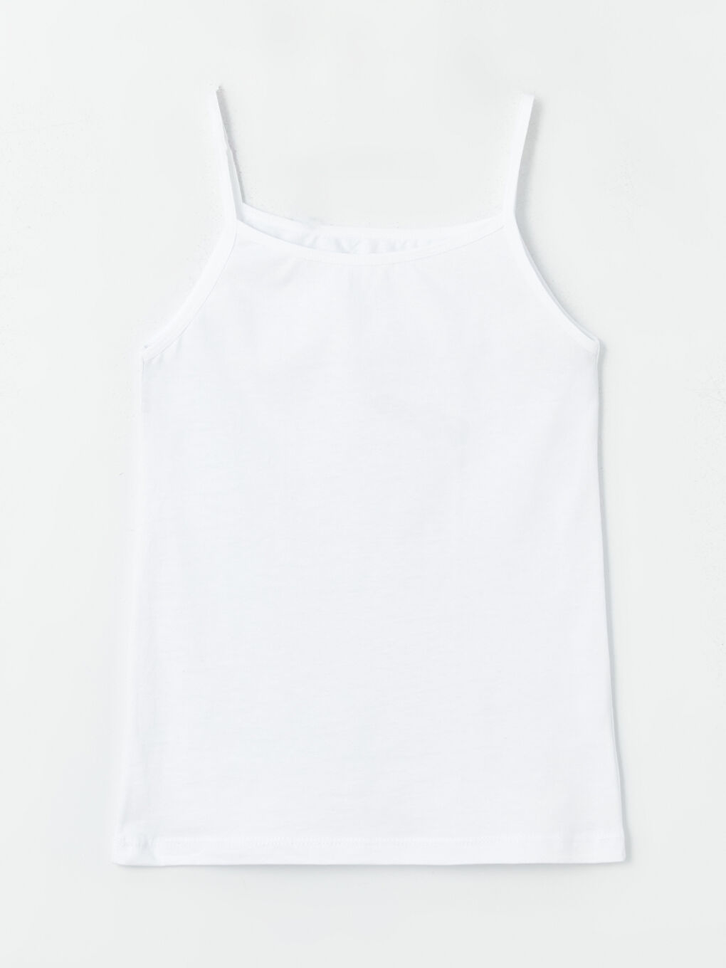 Beyaz Kare Yaka Basic Askılı Kız Çocuk Atlet 5'li-2