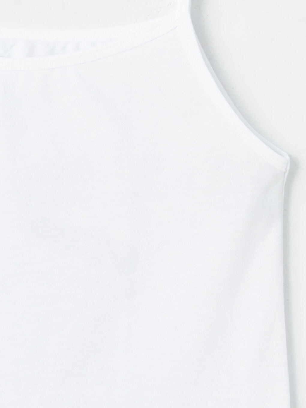 Beyaz Kare Yaka Basic Askılı Kız Çocuk Atlet 5'li-3