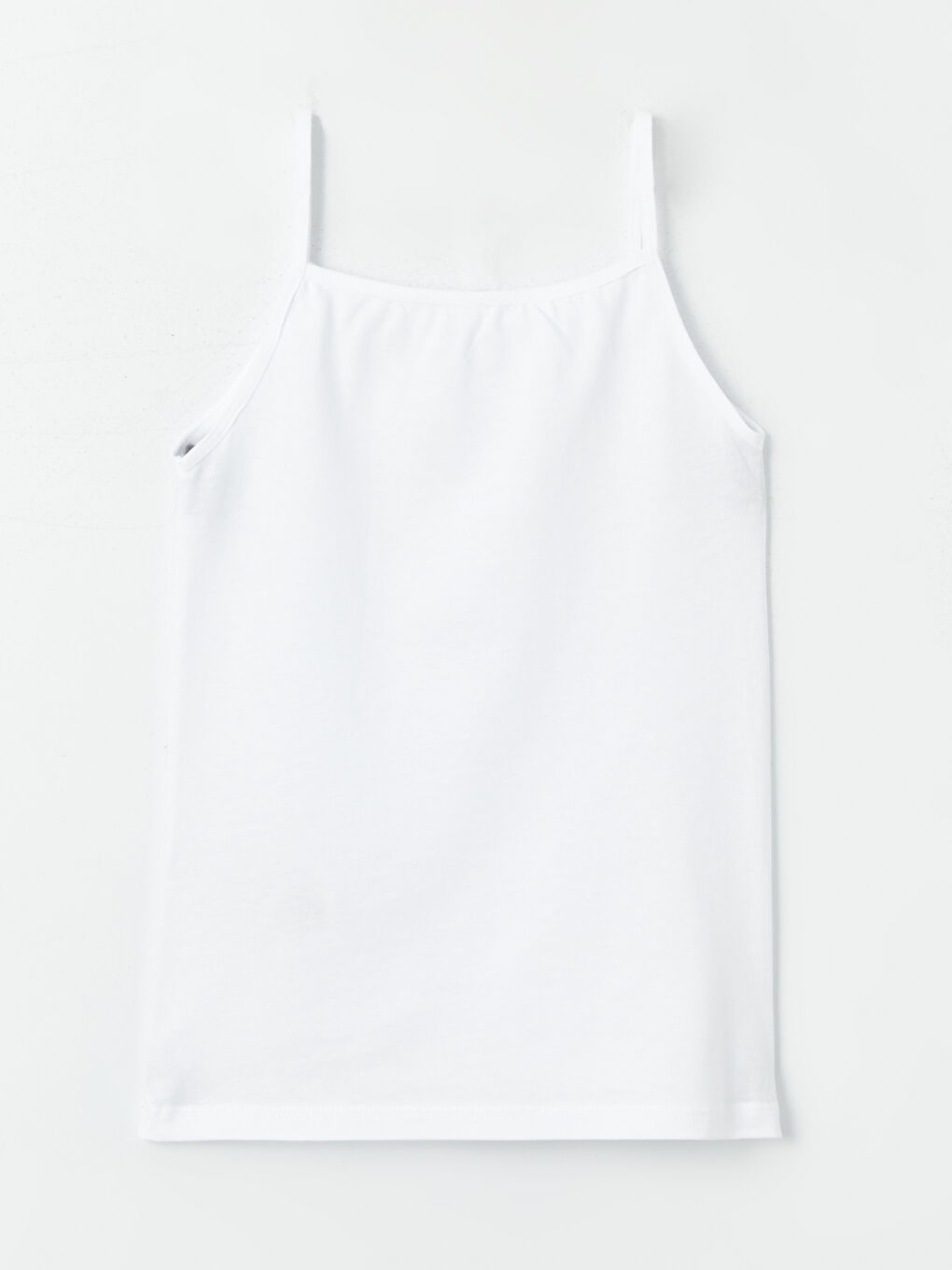 Beyaz Kare Yaka Basic Askılı Kız Çocuk Atlet 5'li-4