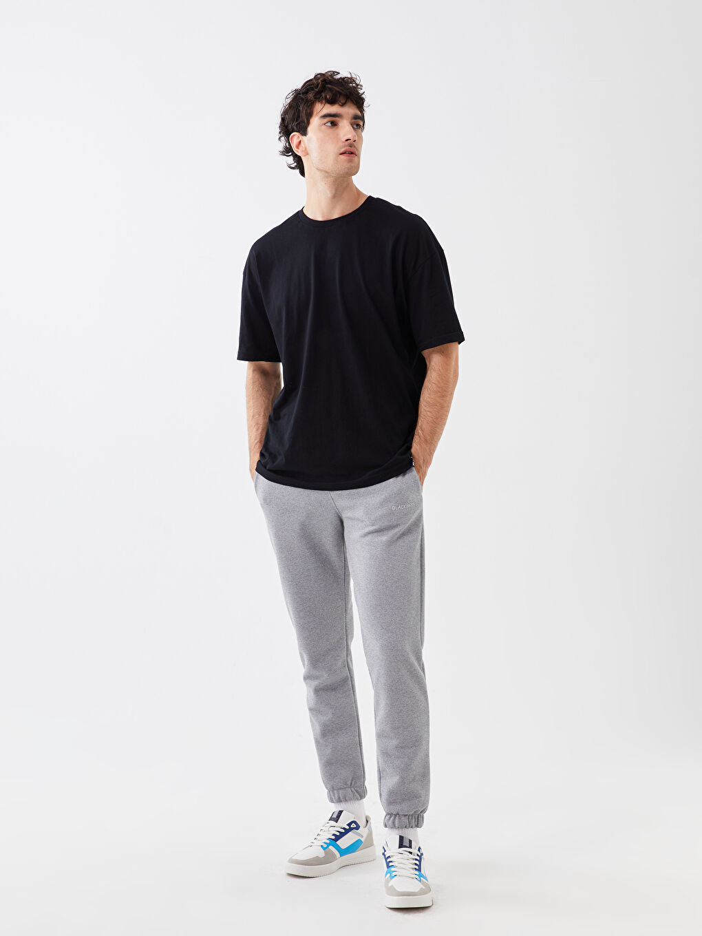 LCW Casual Gri Slim Fit Erkek Kalın Jogger Eşofman Altı