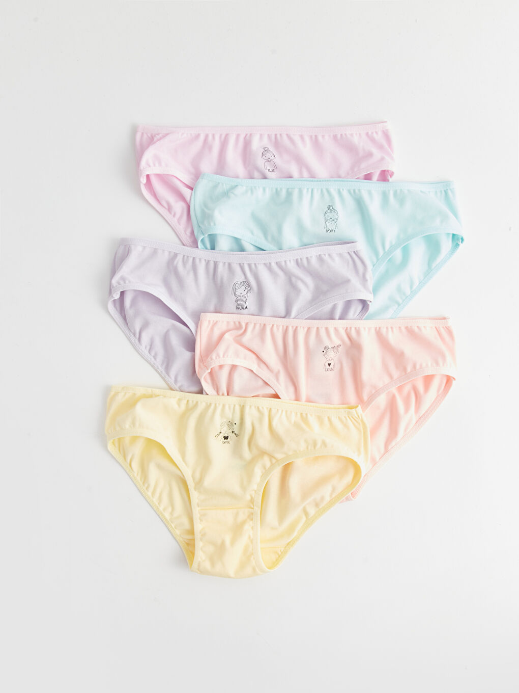 Printed Cotton Girls' Knickers 5 Pack