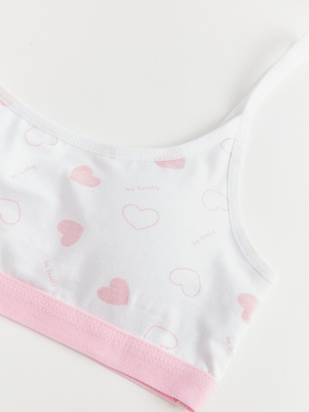 Beyaz Baskılı Pamuklu Kız Çocuk Büstiyer 2'li-2
