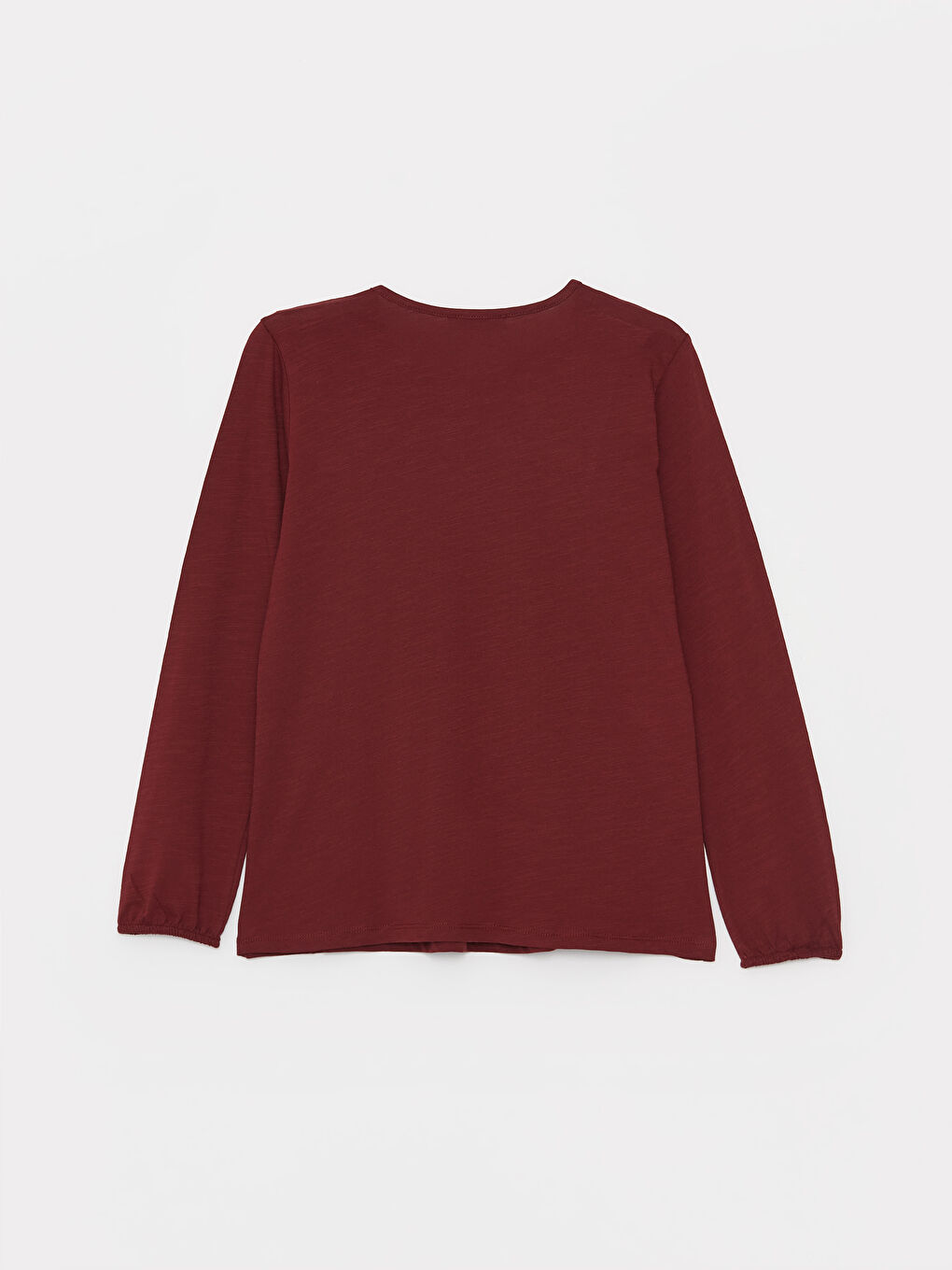 Bordo Bağlamalı Yaka Nakışlı Uzun Kollu Kadın Bluz-6