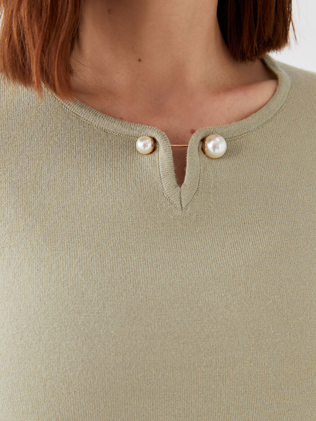 LCW Grace Crew Neck Plain Long Sleeve Women's Knitwear Sweater -W39485Z8-G2U