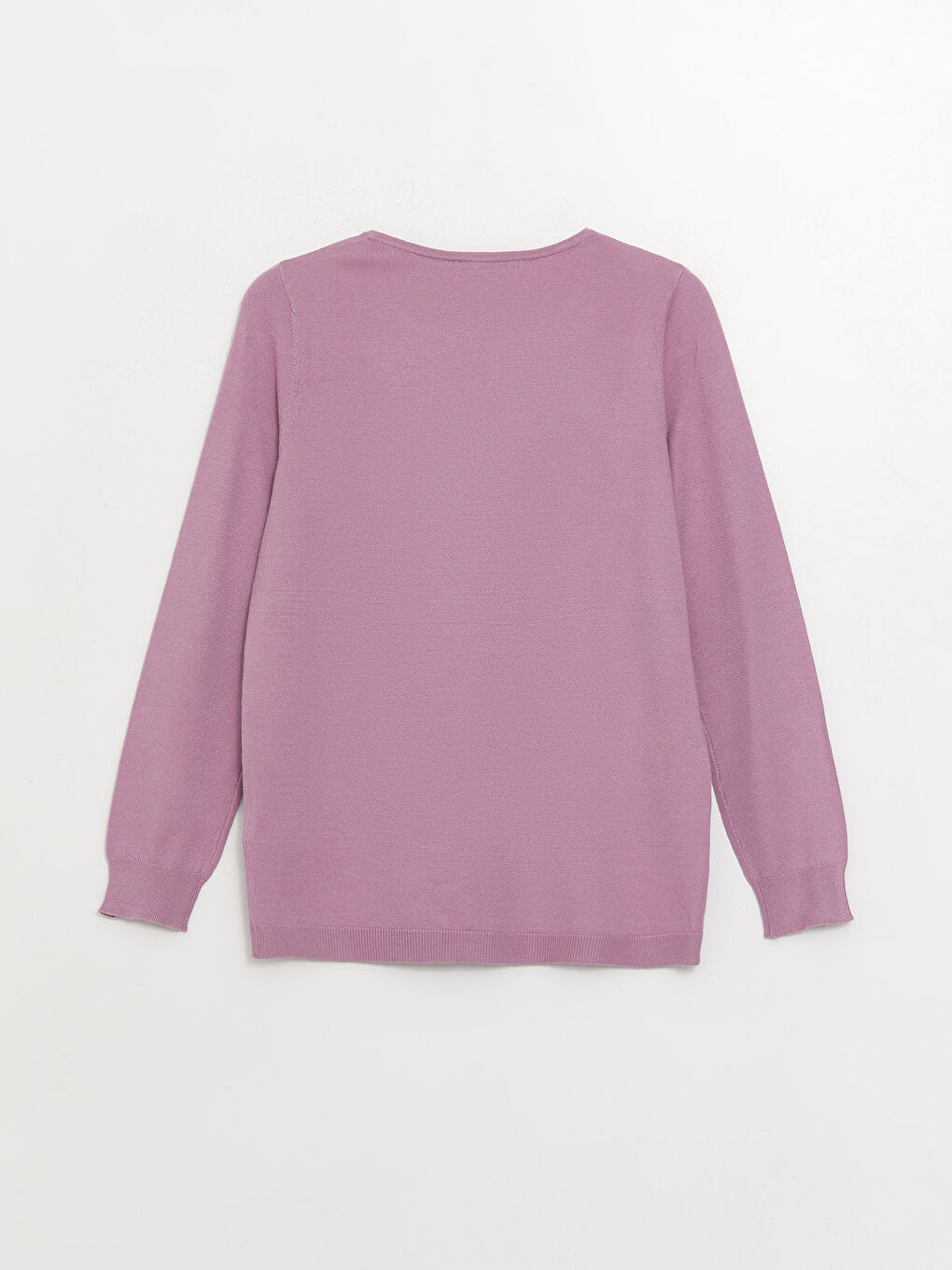 Crew Neck Plain Long Sleeve Women's Knitwear Sweater -W39485Z8-GTM