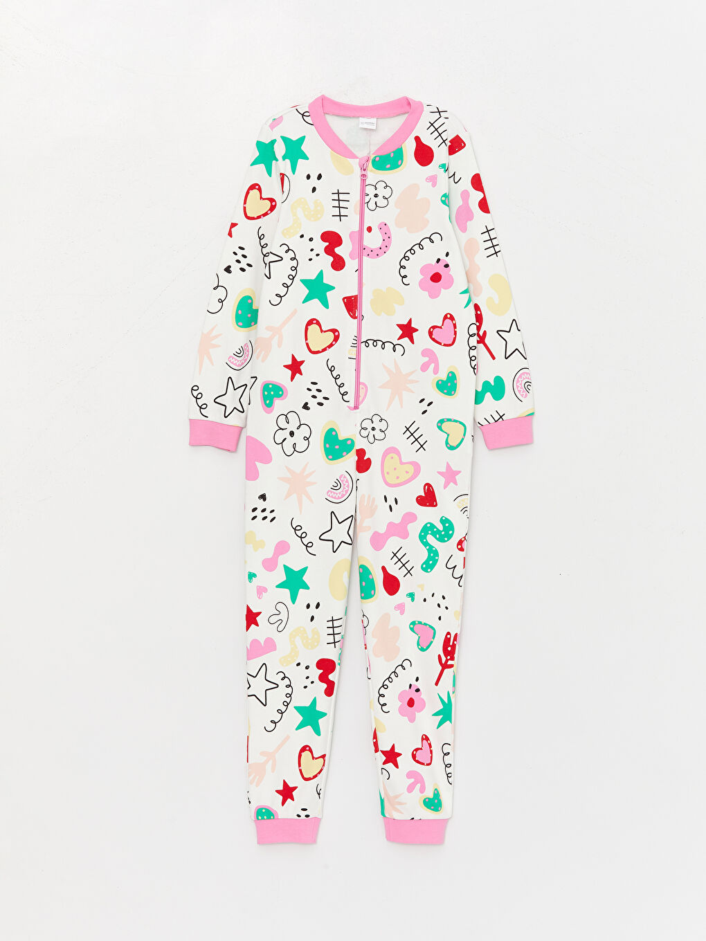 Crew Neck Printed Long Sleeve Girl Jumpsuit -W39503Z4-LRA