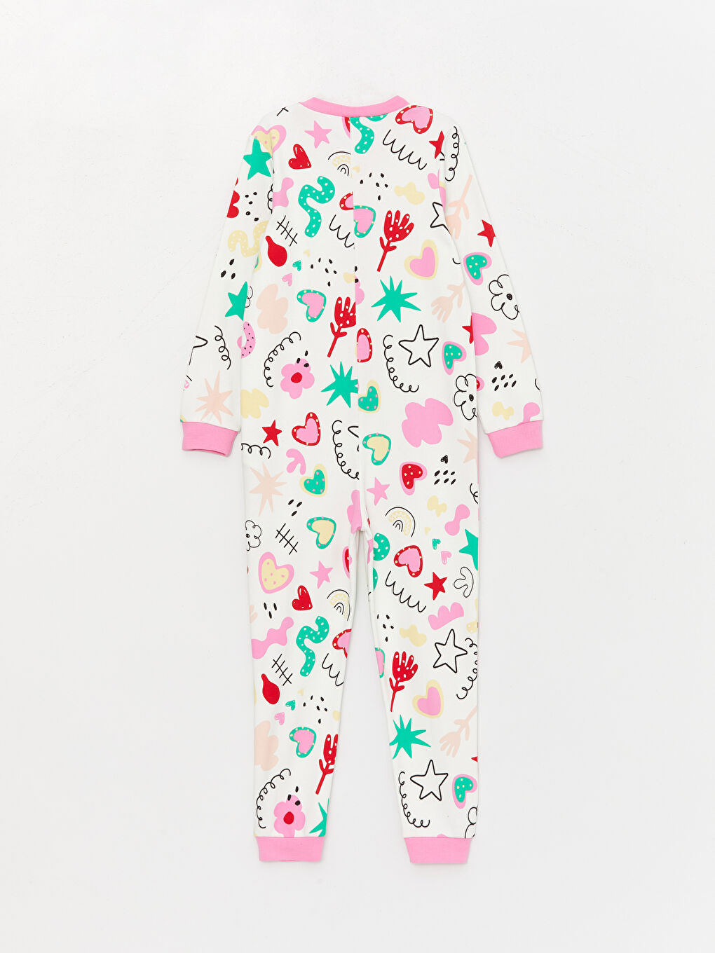 Crew Neck Printed Long Sleeve Girl Jumpsuit -W39503Z4-LRA