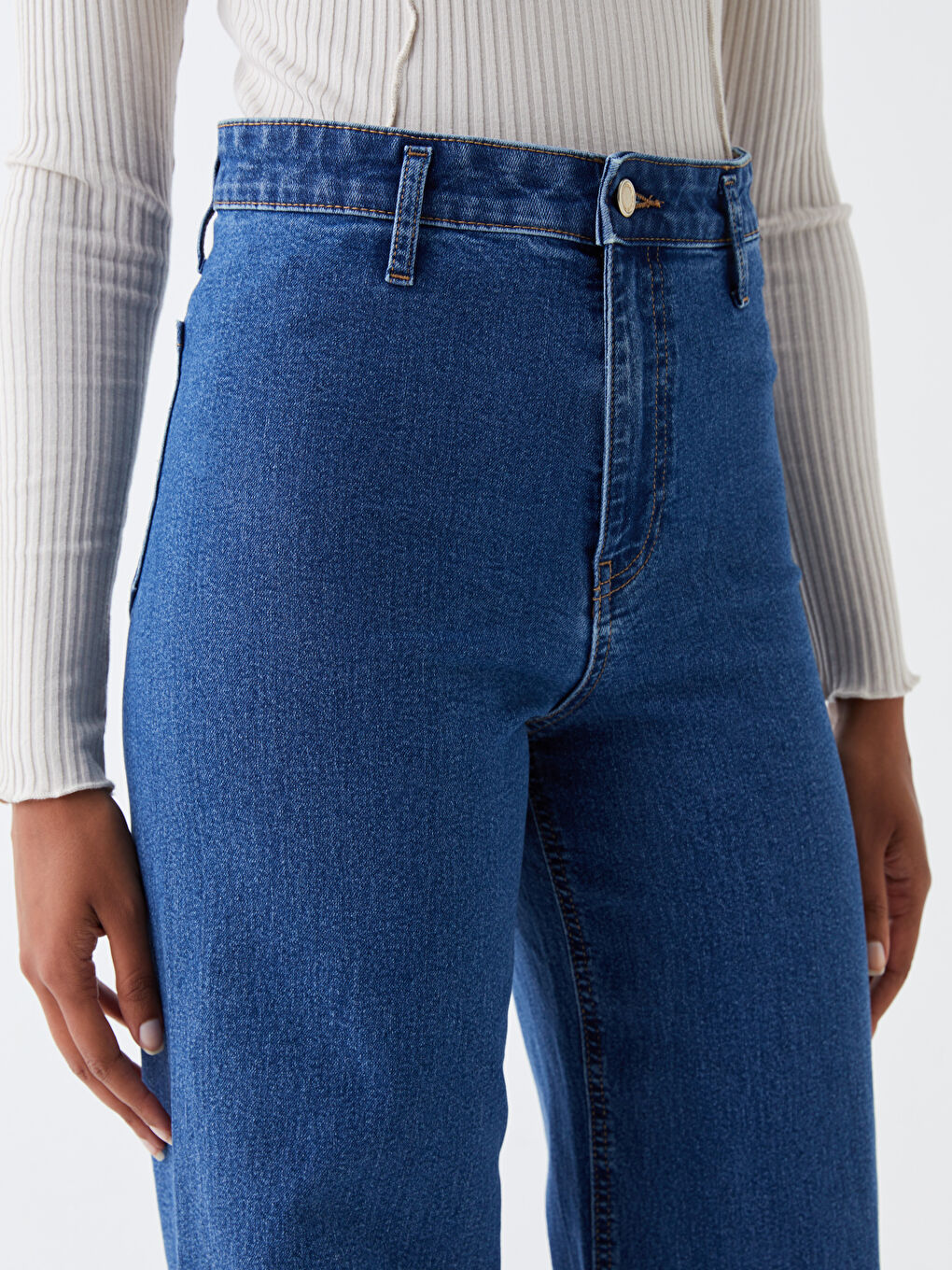 LCW Jeans Yüksek Bel Wideleg Kadın Jean Pantolon -W39510Z8-507