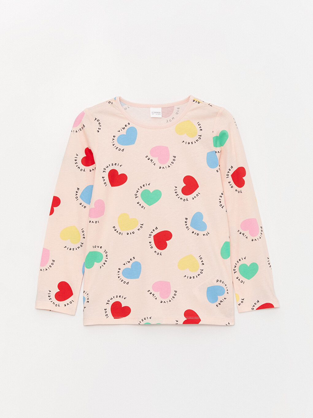 Crew Neck Printed Long Sleeve Girls' Pyjama Set-1