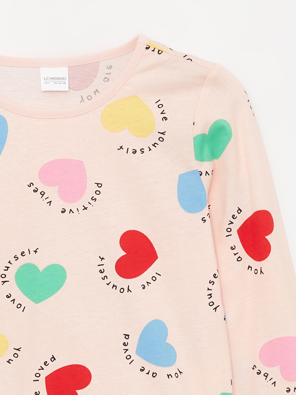 Crew Neck Printed Long Sleeve Girls' Pyjama Set-2