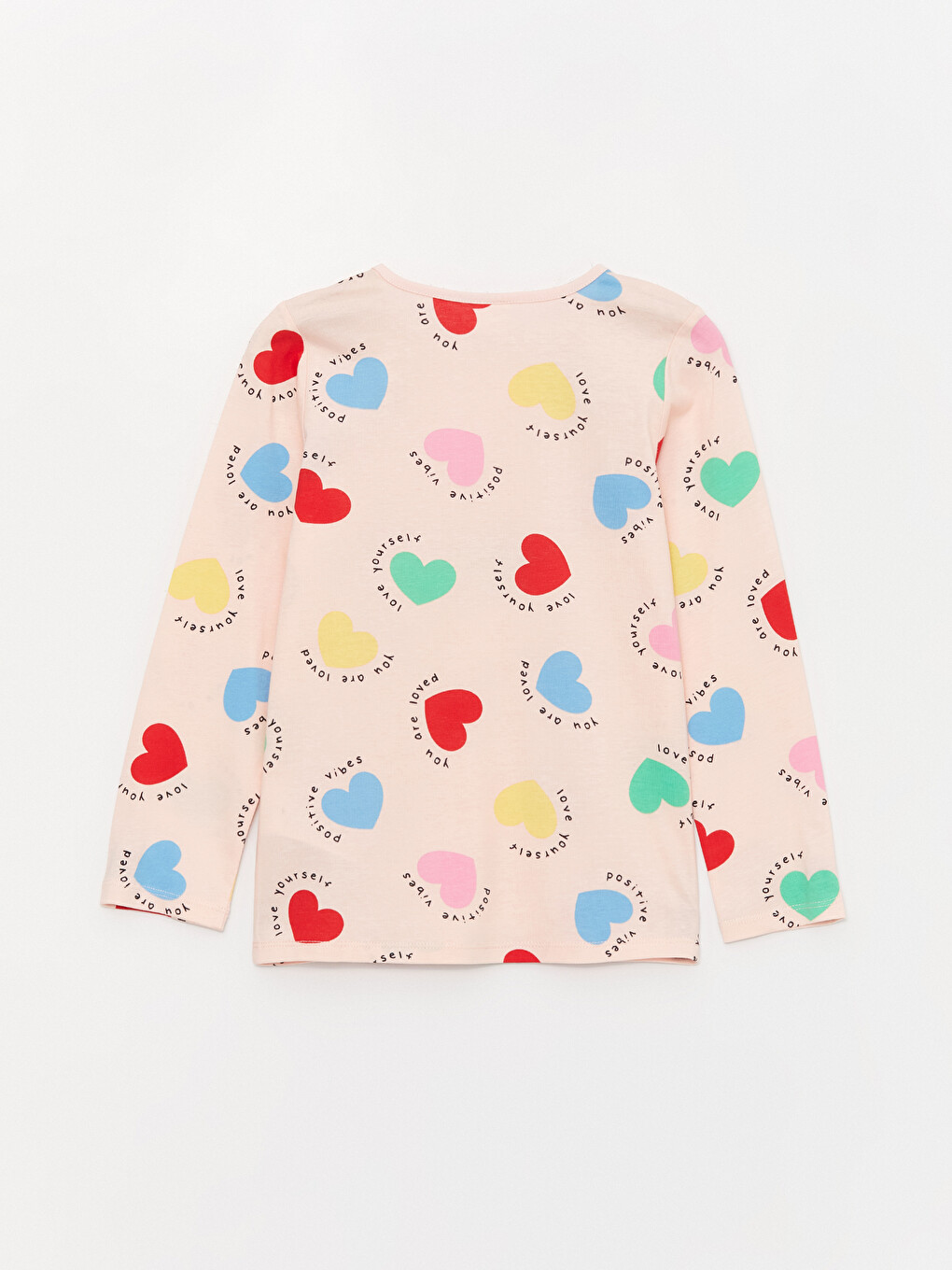 Crew Neck Printed Long Sleeve Girls' Pyjama Set-3