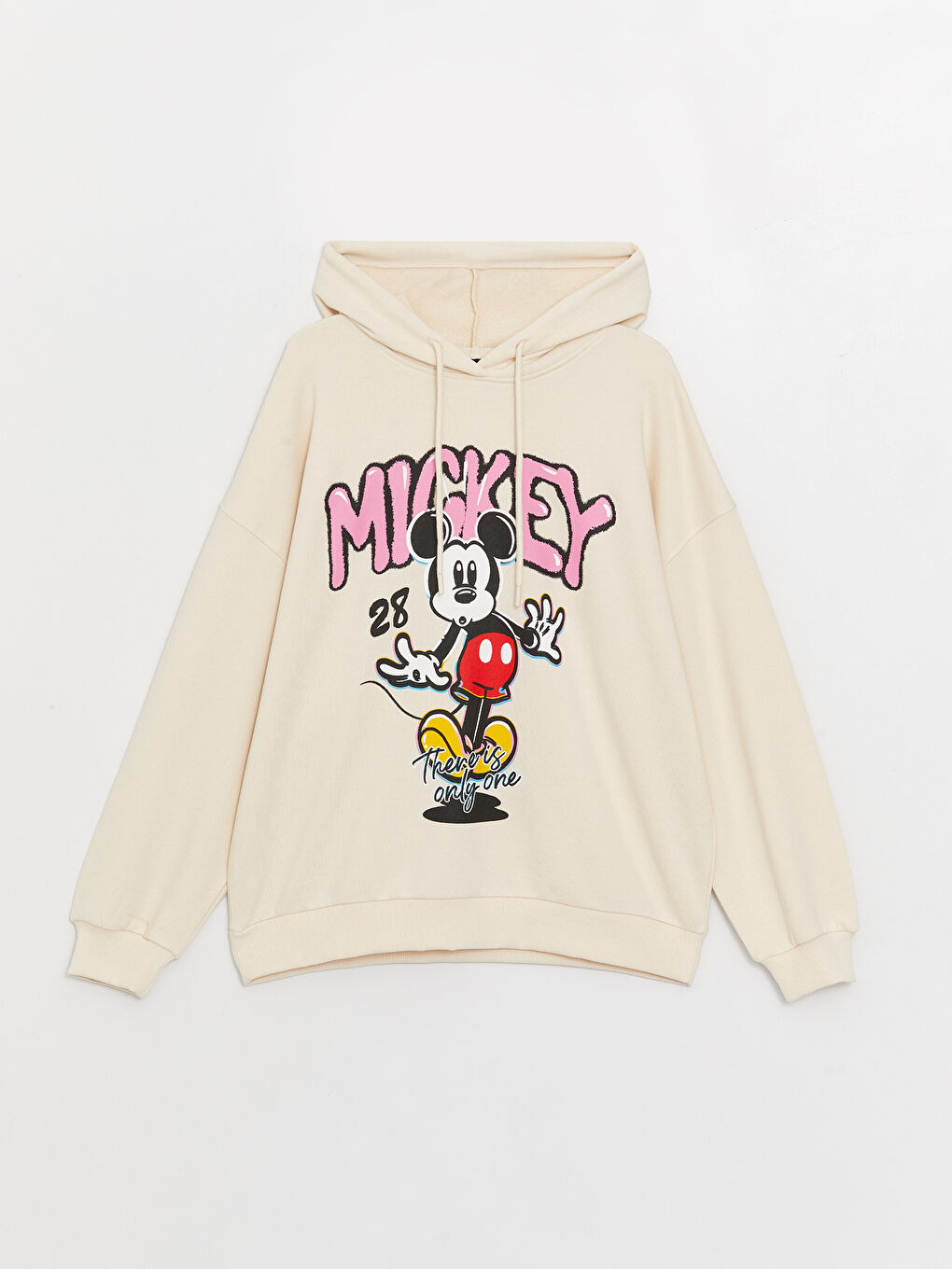 LCW Vision Ten Rengi Mickey Mouse Baskılı Uzun Kollu Oversize Kadın Hoodie - 5