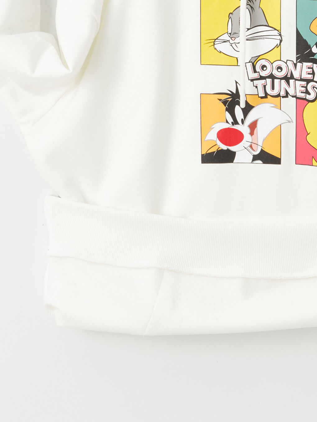 LCW Vision Ekru Bugs Bunny Baskılı Uzun Kollu Oversize Kadın Hoodie - 6