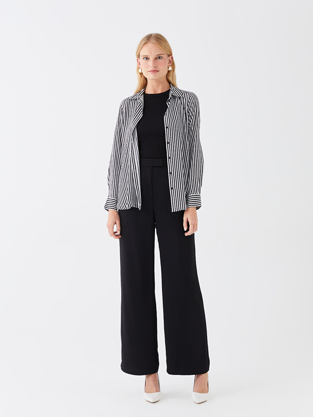 Striped Long Sleeve Women's Shirt-2