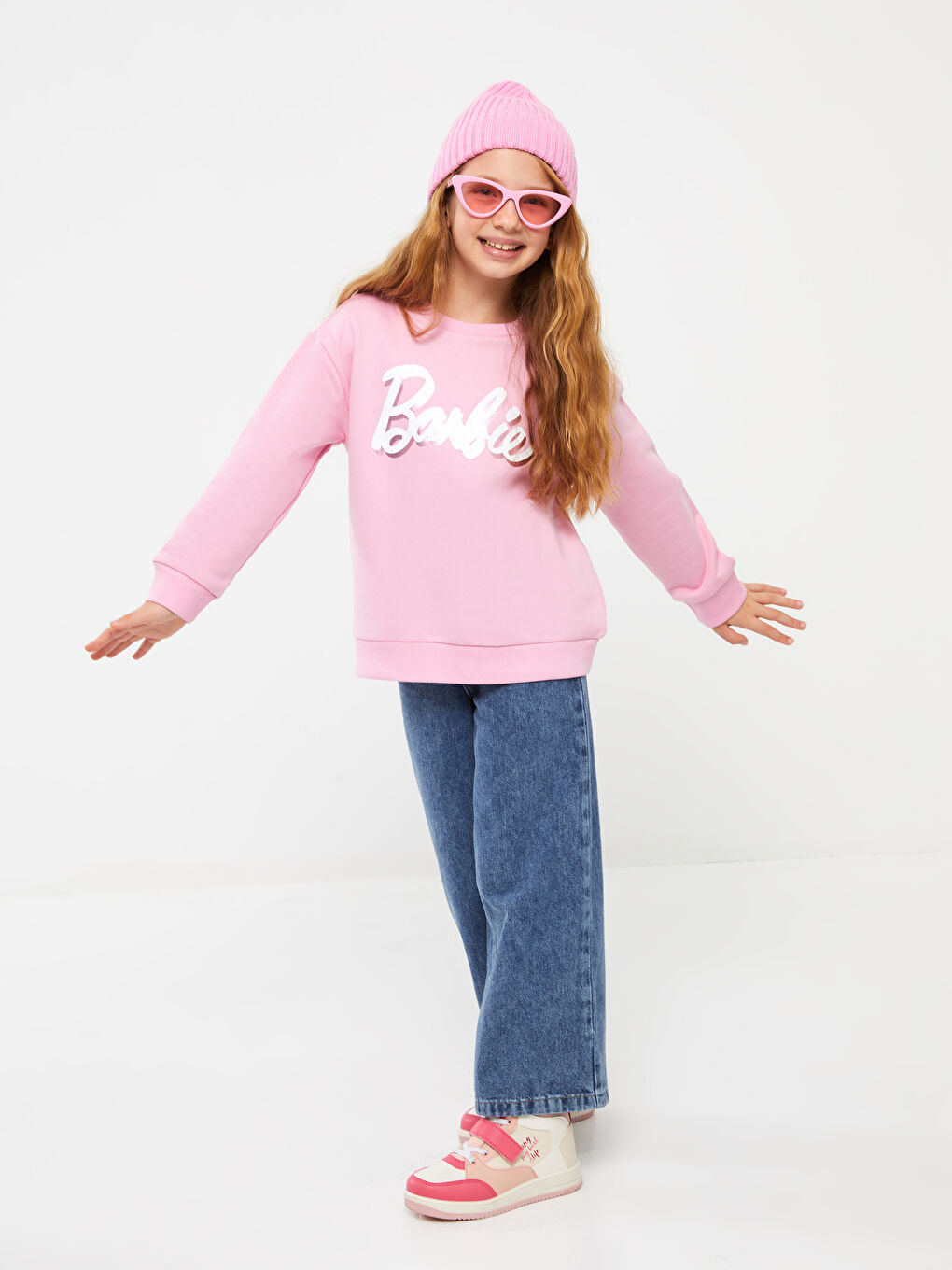LCW Kids Farmerke širokih nogavica za devojčice -W39576Z4-SHK
