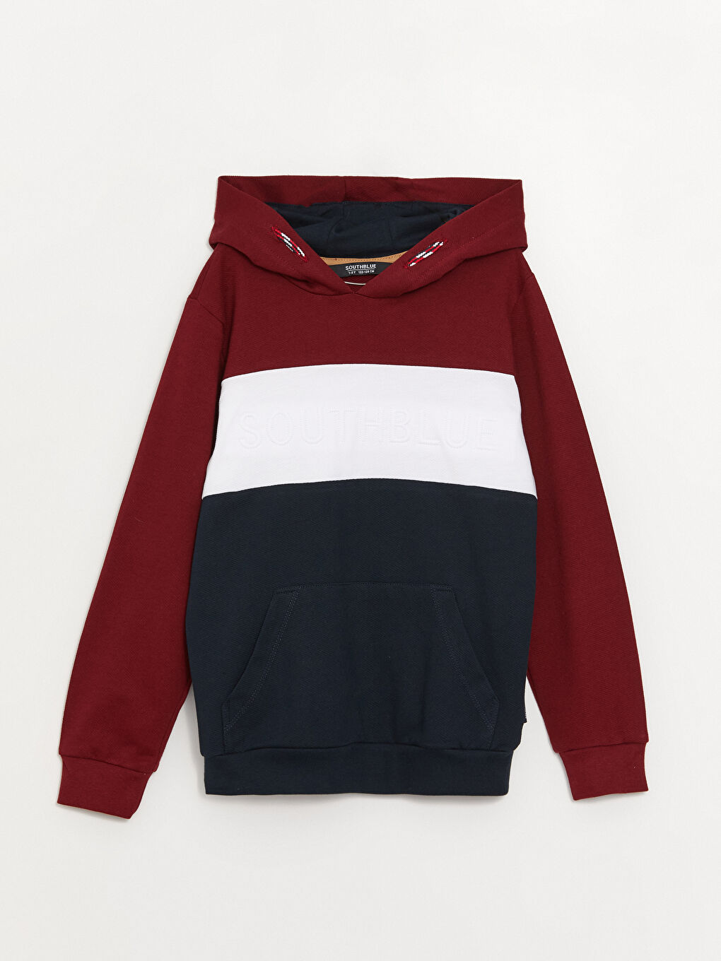 SOUTHBLUE Bordo Renk Bloklu Uzun Kollu Erkek Çocuk Hoodie