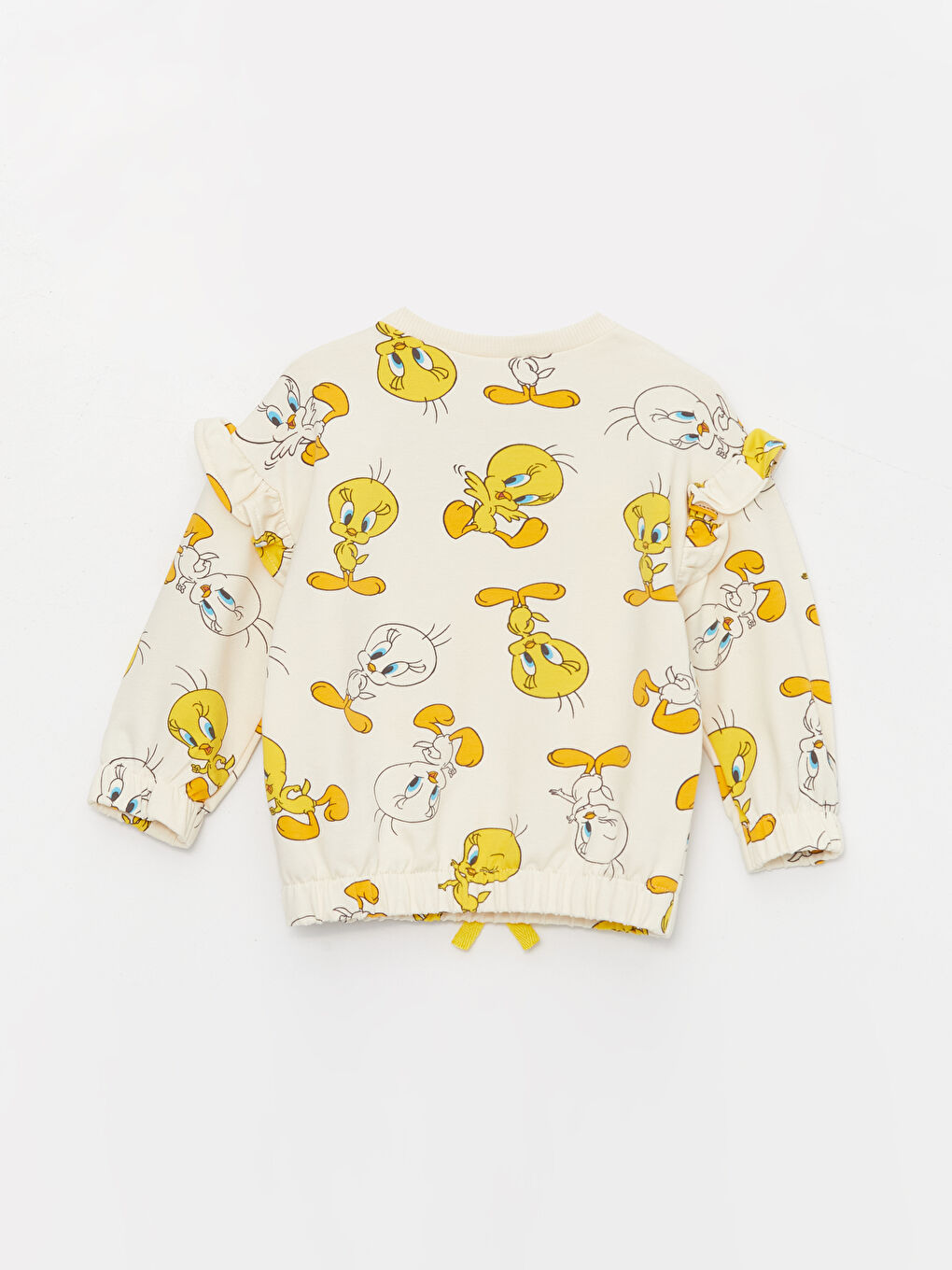 LCW baby Ekru Bisikler Yaka Kız Bebek Tweety Baskılı Sweatshirt ve Tayt Pantolon 2'li - 2