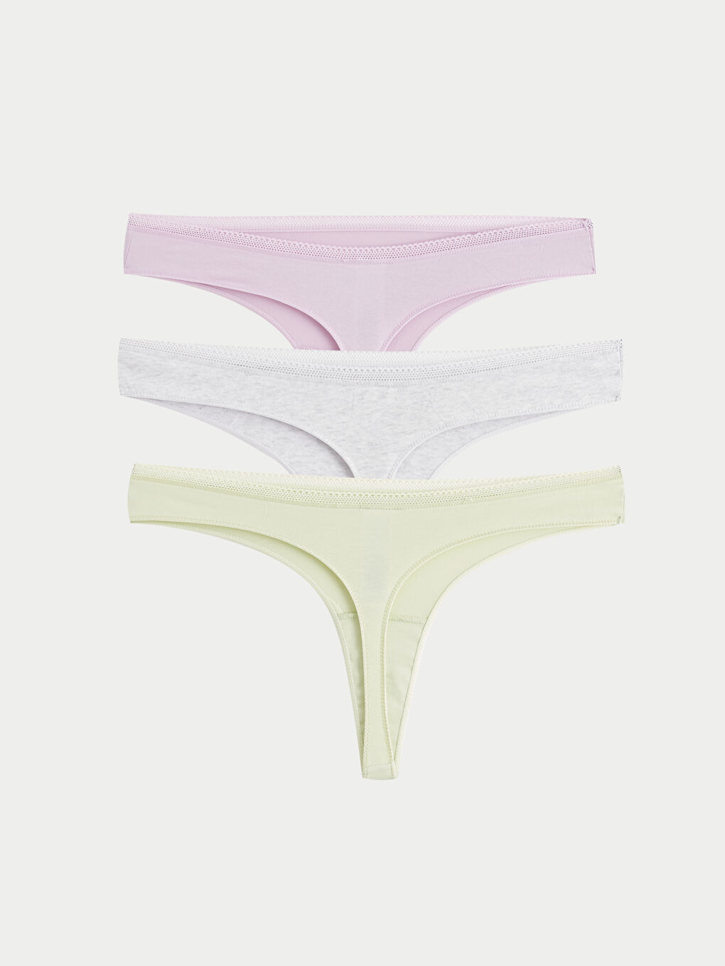 Lila Düz Tanga Külot 3'lü Paket-1