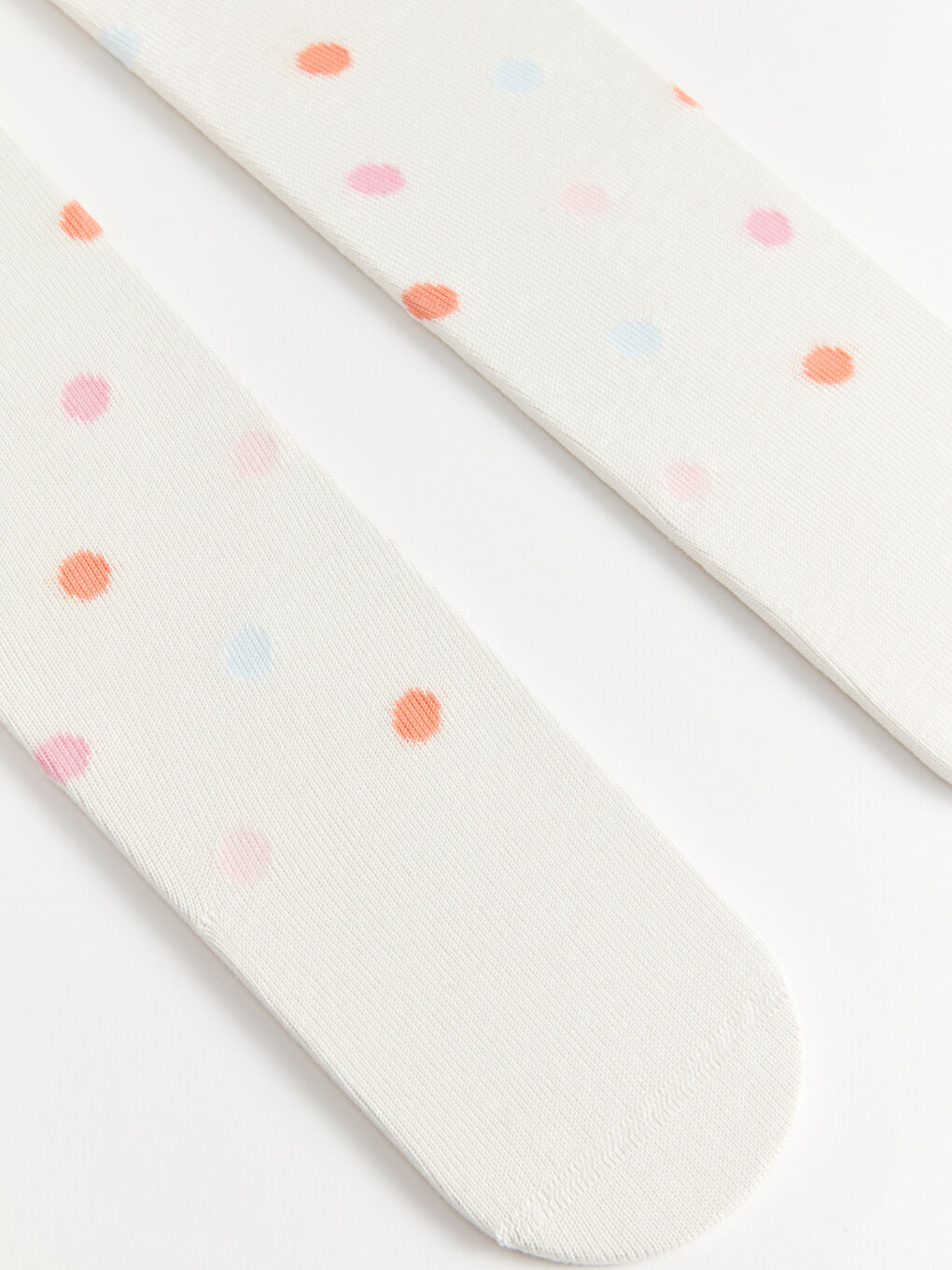 Ekru Desenli Kız Bebek Külotlu Çorap-2