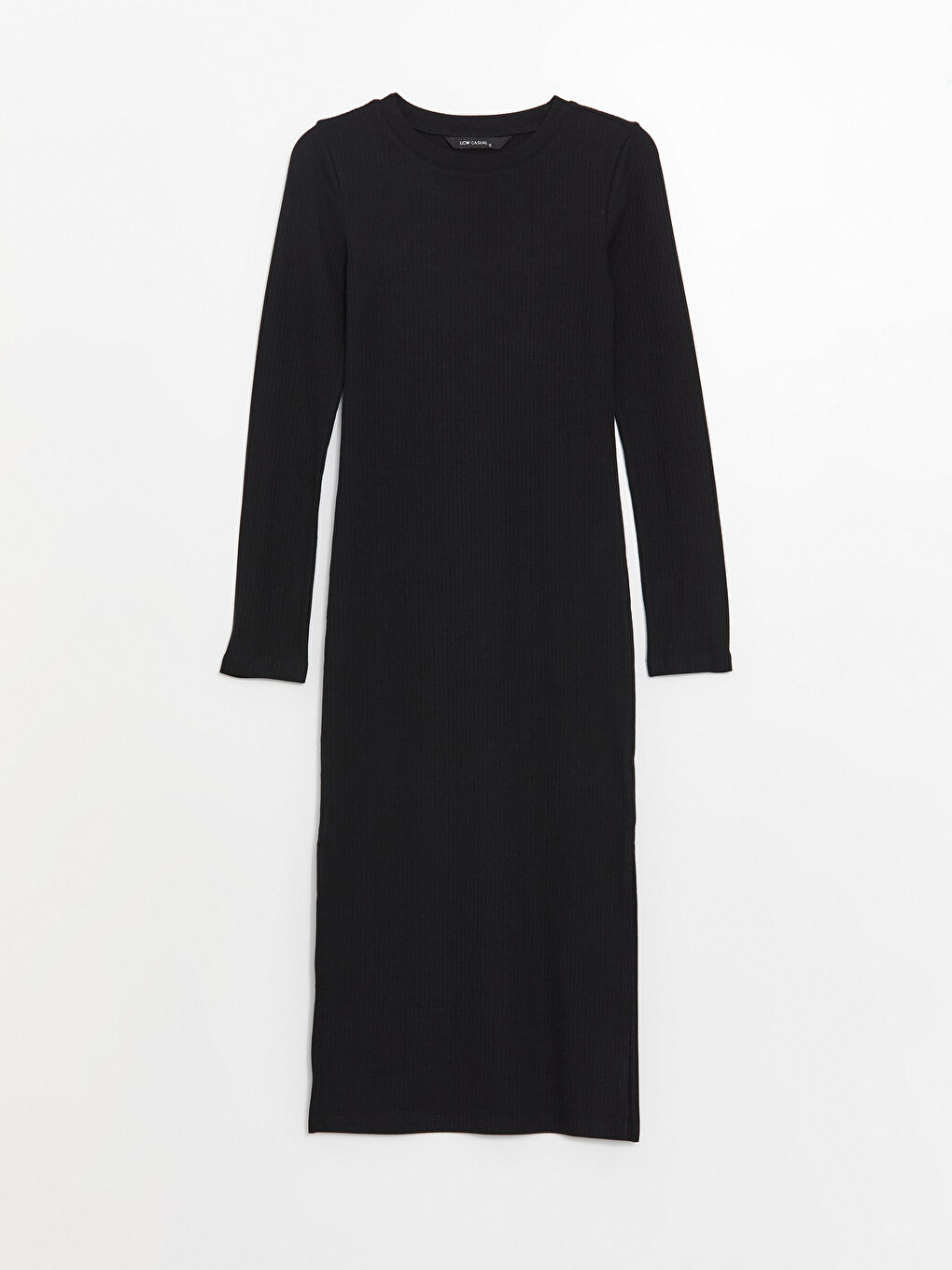 LCW Vision Crew Neck Plain Long Sleeve Women's Bodycon Dress -W39666Z8-CVL