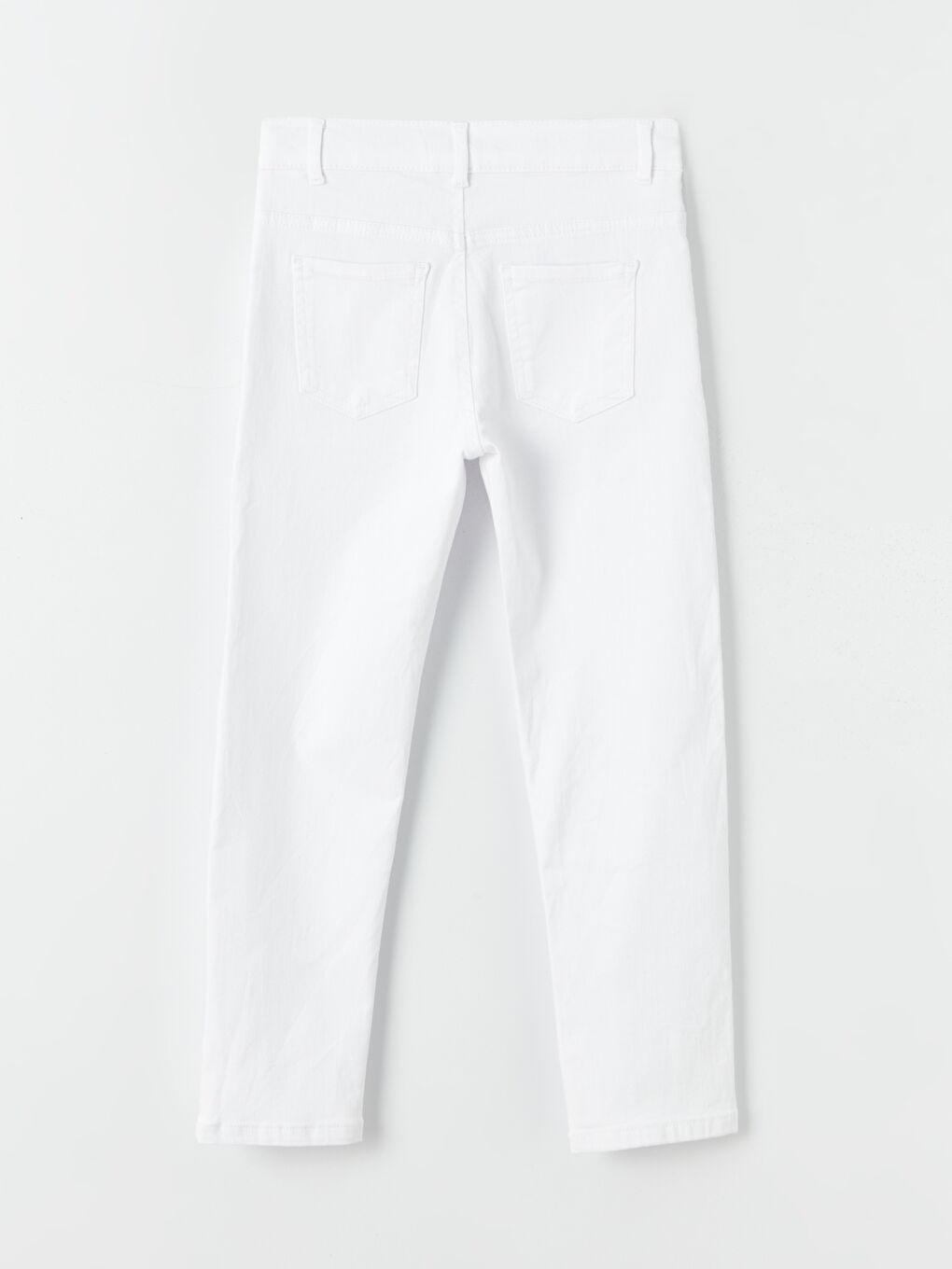 Beyaz Beli Ayarlanabilir Lastikli Erkek Çocuk Pantolon-2