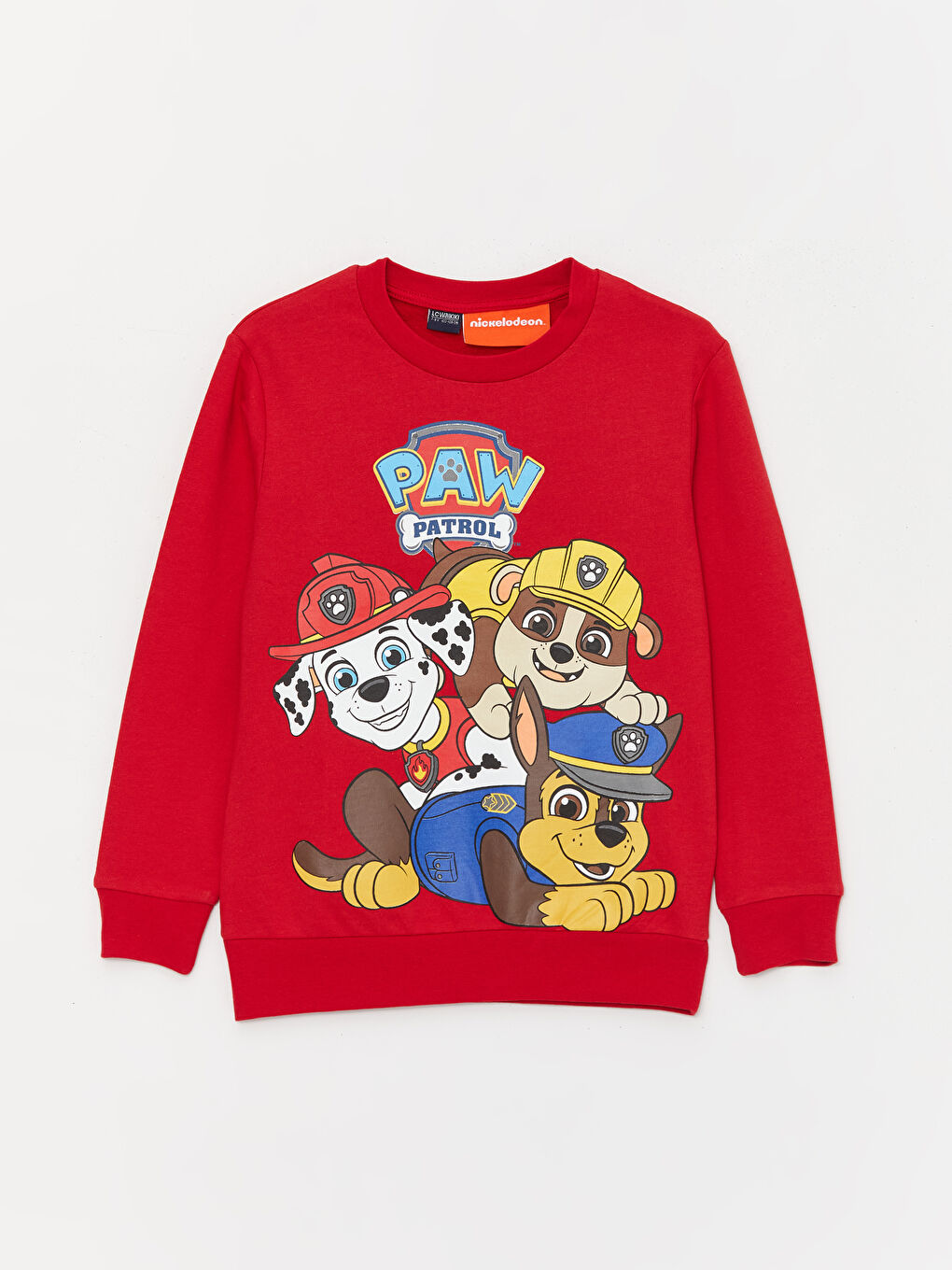 LCW Kids Kırmızı Bisiklet Yaka Paw Patrol Baskılı Uzun Kollu Erkek Çocuk Sweatshirt - 3