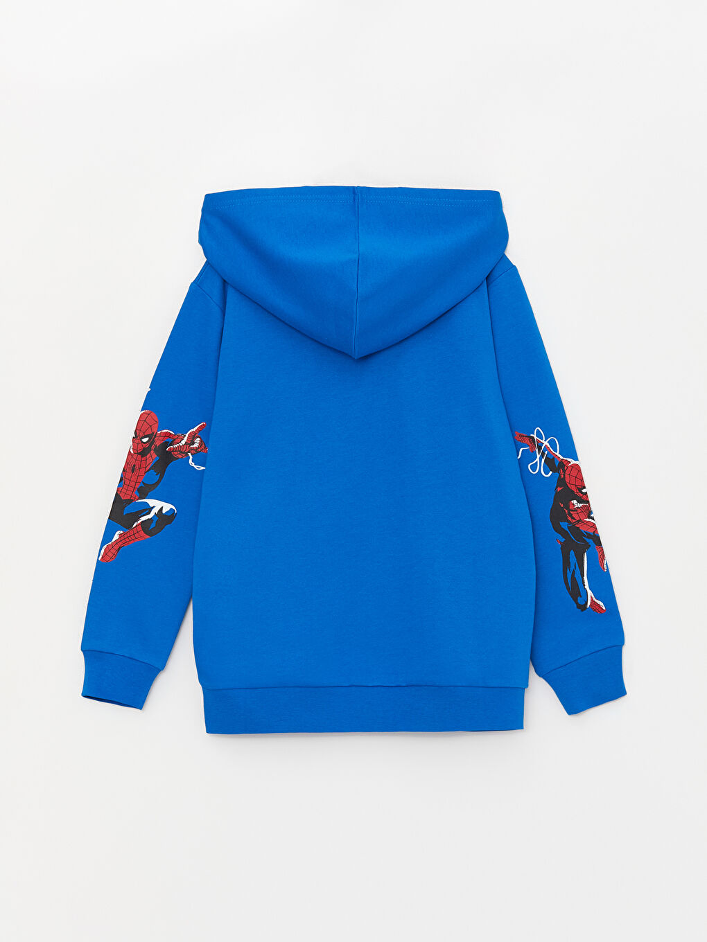 LCW Kids Koyu Mavi Kapüşonlu Spiderman Baskılı Uzun Kollu Erkek Çocuk Fermuarlı Sweatshirt - 1