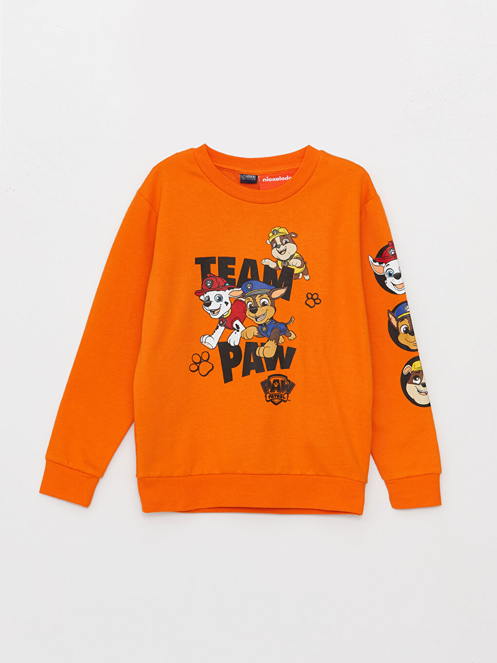 LCW Kids Turuncu Bisiklet Yaka Paw Patrol Baskılı Uzun Kollu Erkek Çocuk Sweatshirt - 4