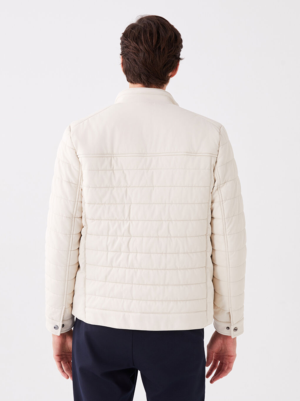 Standard Fit Funnel Neck Men's Puffer Coat-5