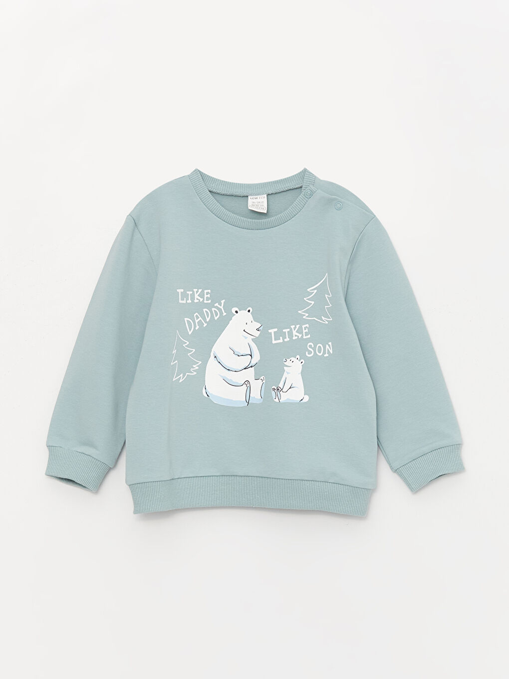 Mavi Bisiklet Yaka Baskılı Erkek Bebek Sweatshirt