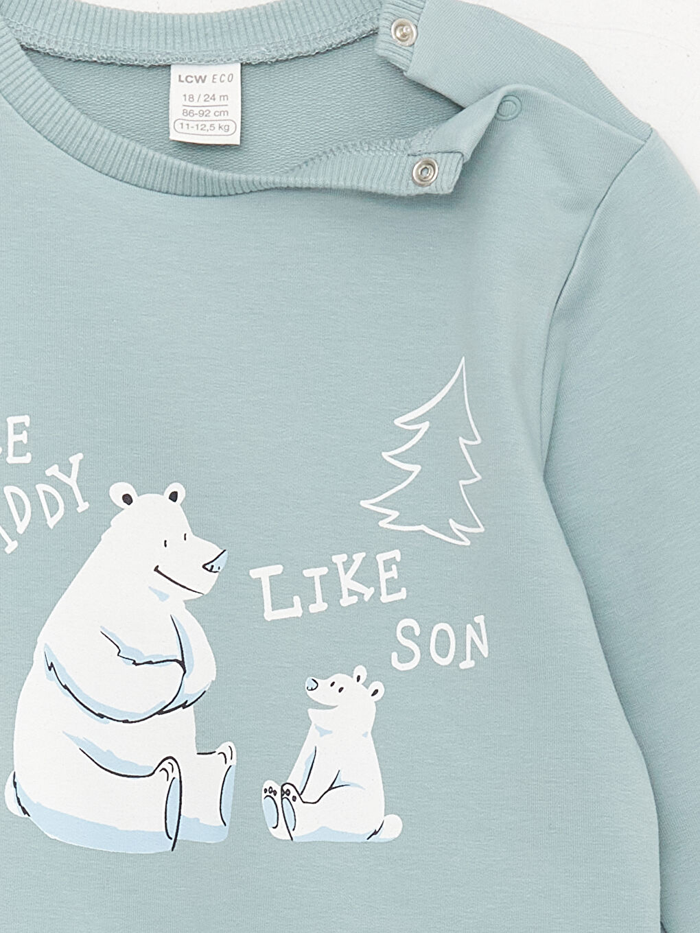 Mavi Bisiklet Yaka Baskılı Erkek Bebek Sweatshirt-2