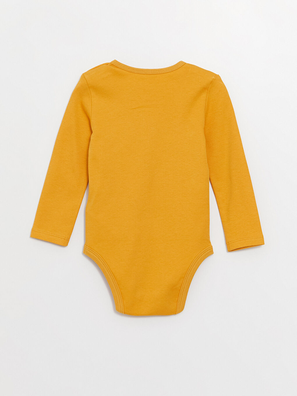 Sarı Bisiklet Yaka Uzun Kollu Baskılı Erkek Bebek Çıtçıtlı Body-2