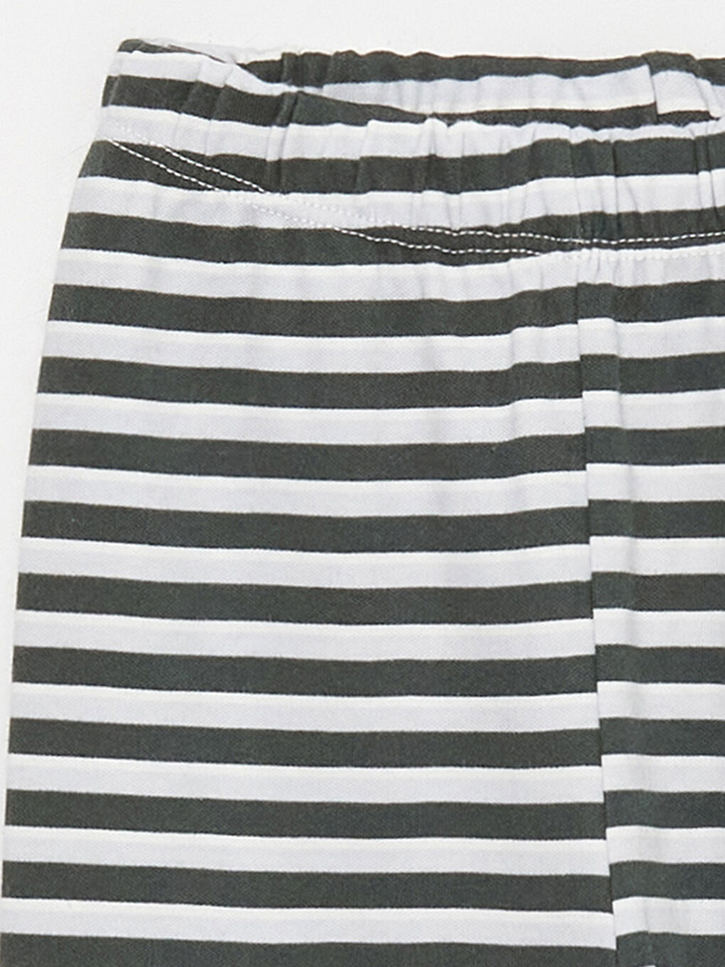 Gri Beli Lastikli Çizgili Erkek Bebek Pijama Alt-2