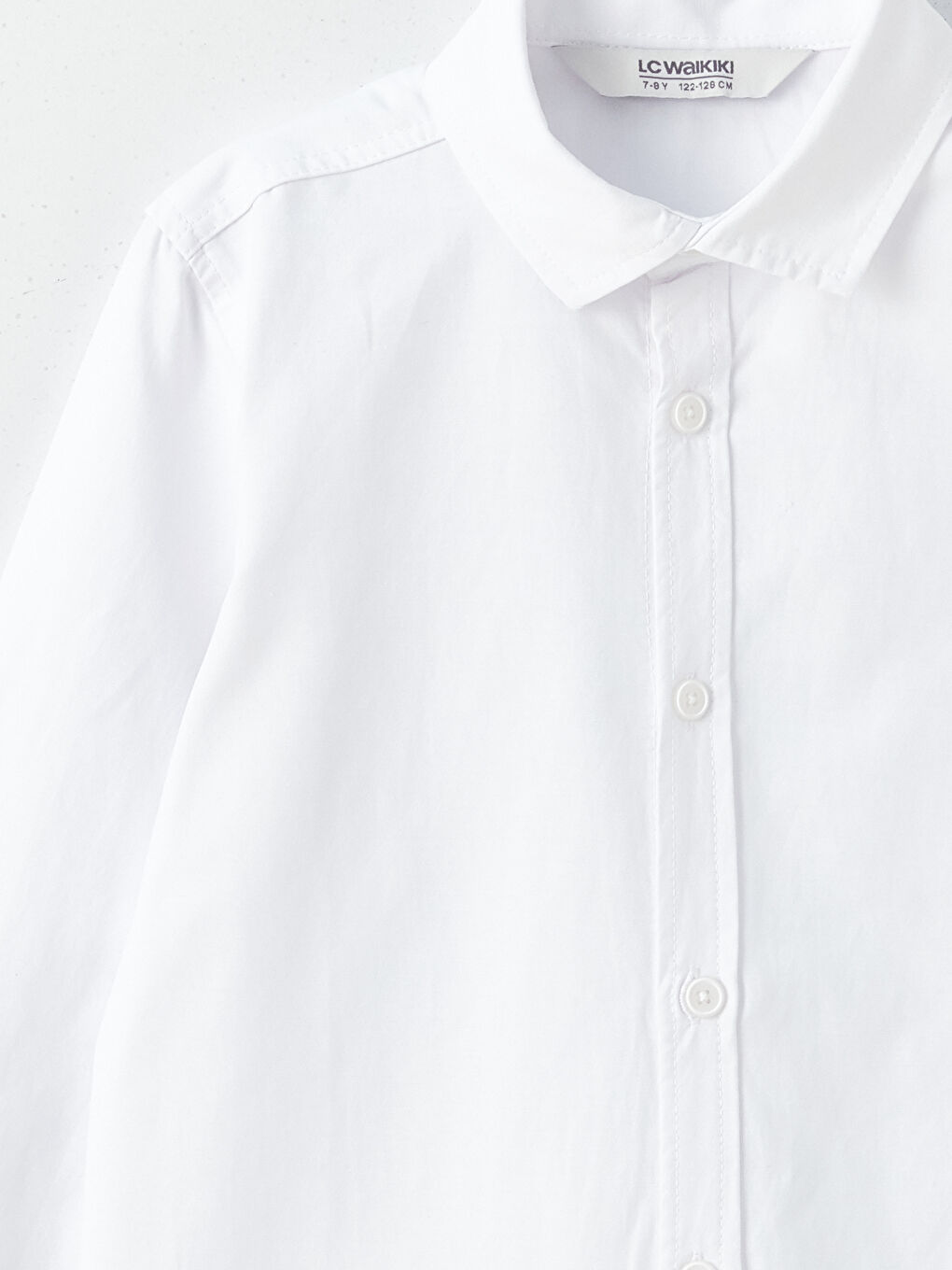 Beyaz Basic Uzun Kollu Erkek Çocuk Gömlek ve Kravat-4