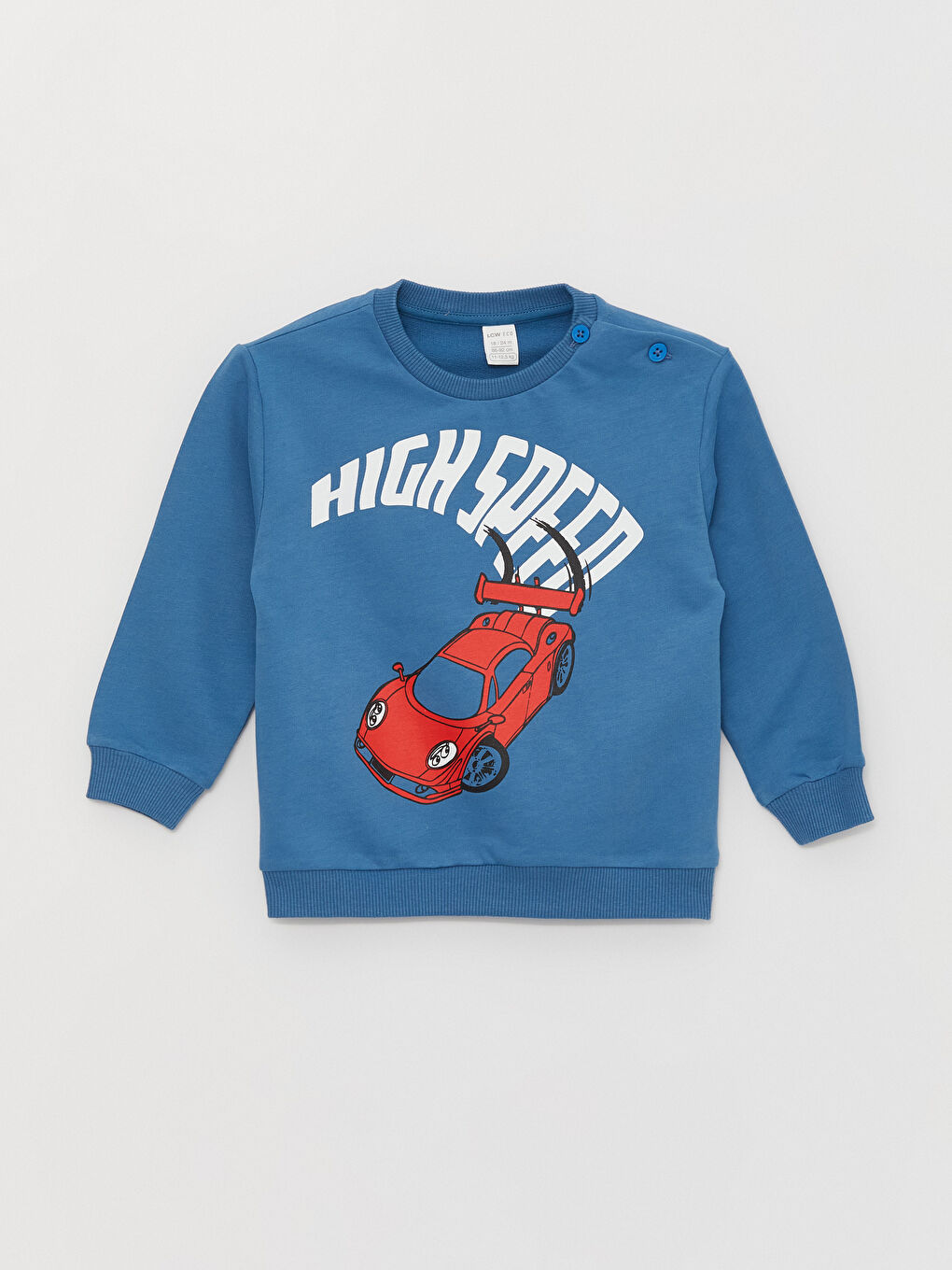 Mavi Bisiklet Yaka Baskılı Erkek Bebek Sweatshirt-2