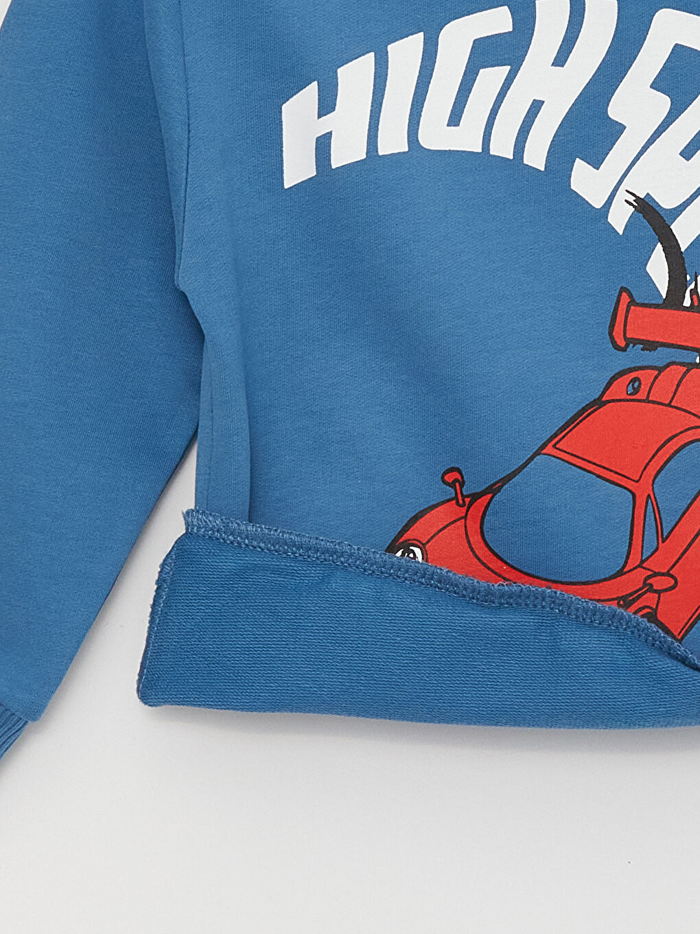 Mavi Bisiklet Yaka Baskılı Erkek Bebek Sweatshirt-3