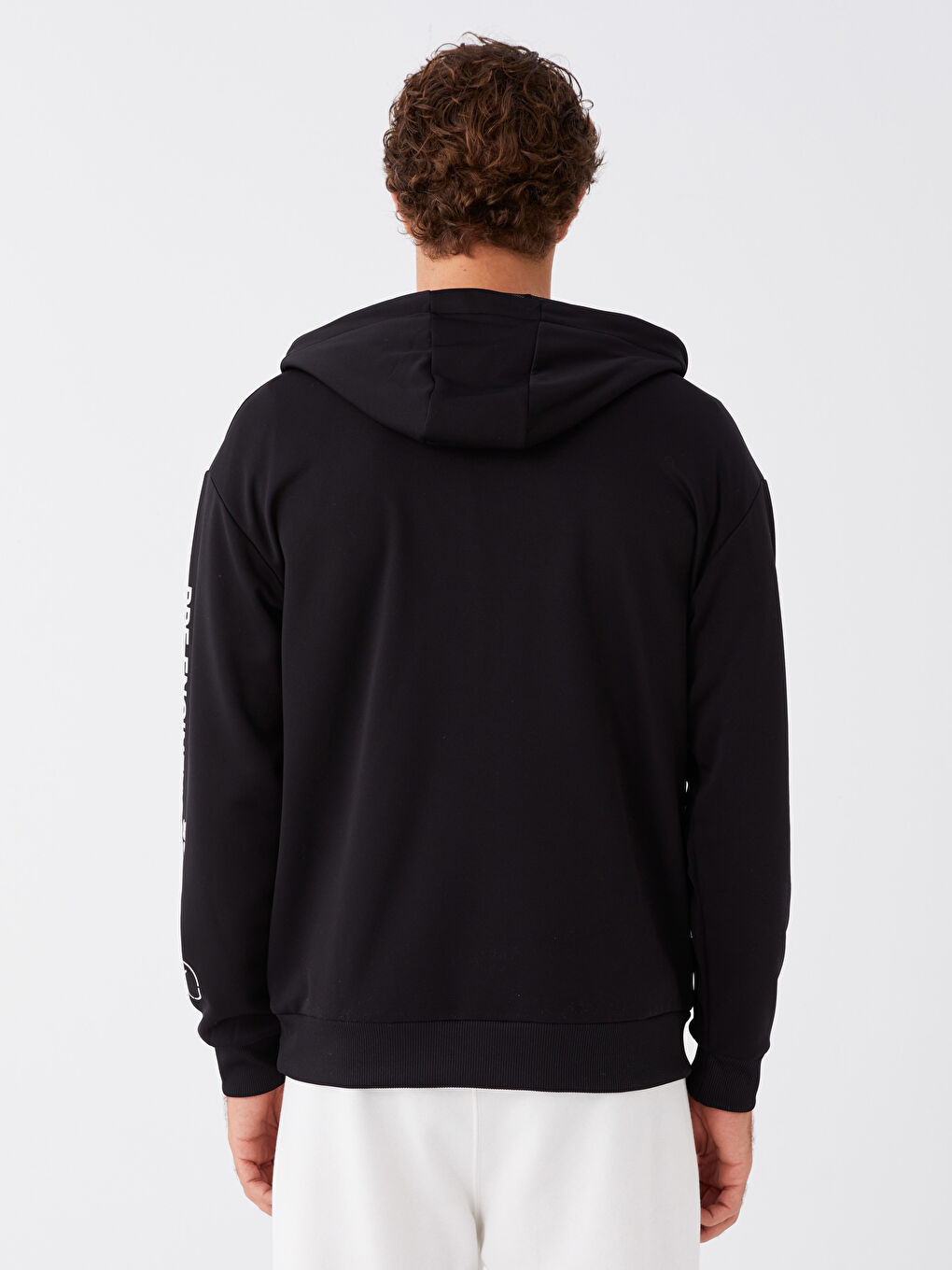 LCW Casual Yeni Siyah Uzun Kollu Baskılı Erkek Hoodie - 4