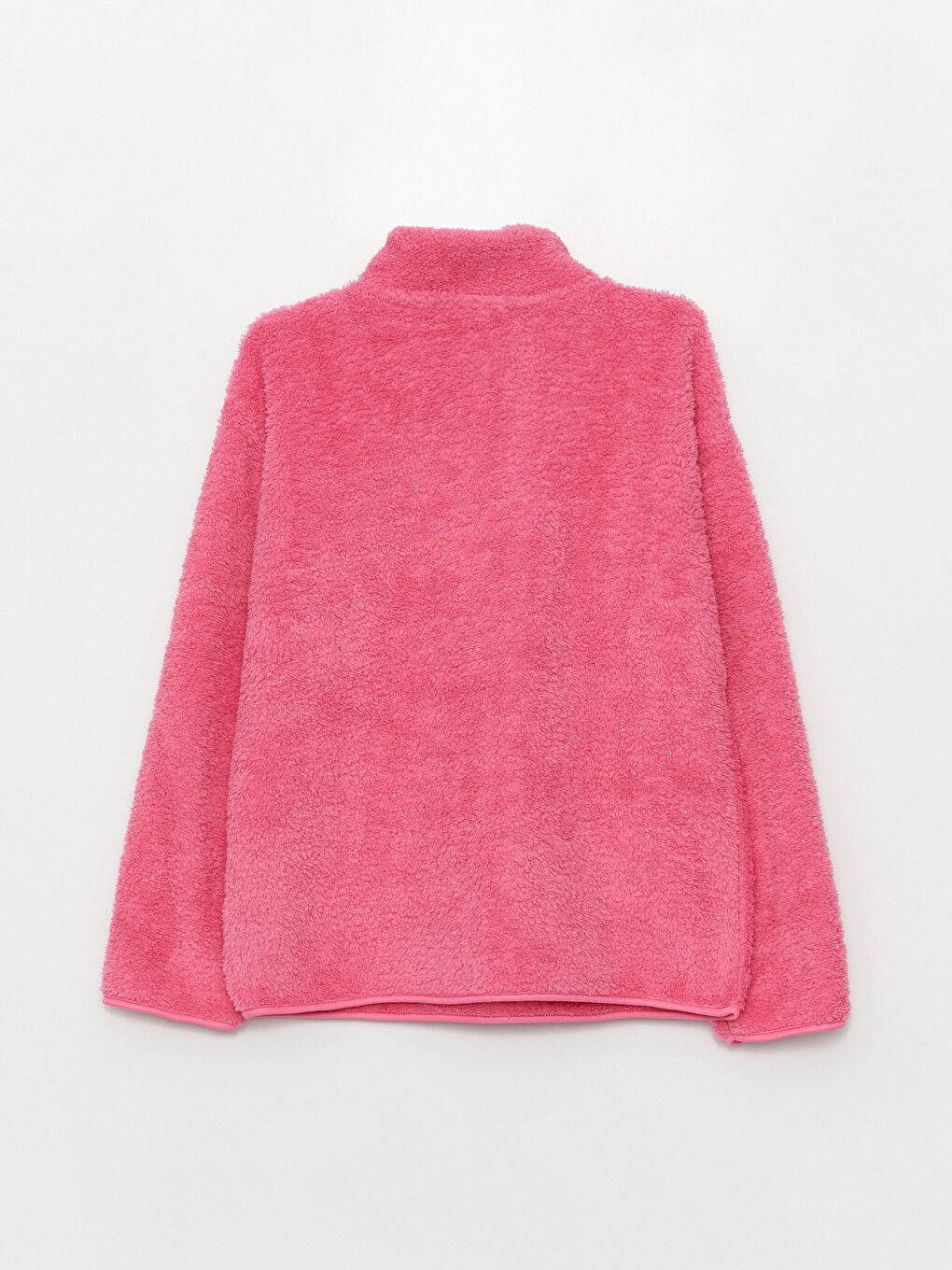 LCW Kids Pembe Dik Yaka Nakışlı Uzun Kollu Pelüş Kız Çocuk Sweatshirt - 2